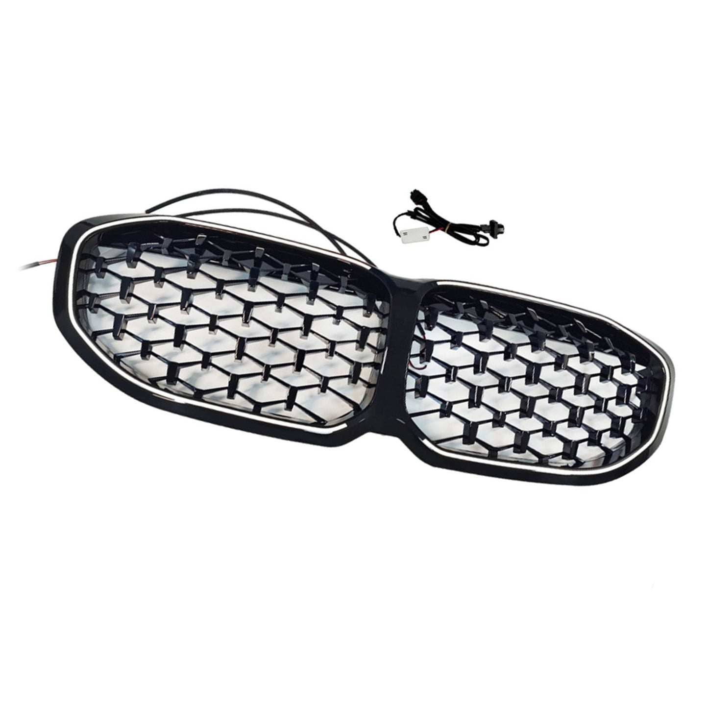 2019-2024 Fit BMW 1 Series F40 Diamond Front Kidney Grill Grille Gloss Black