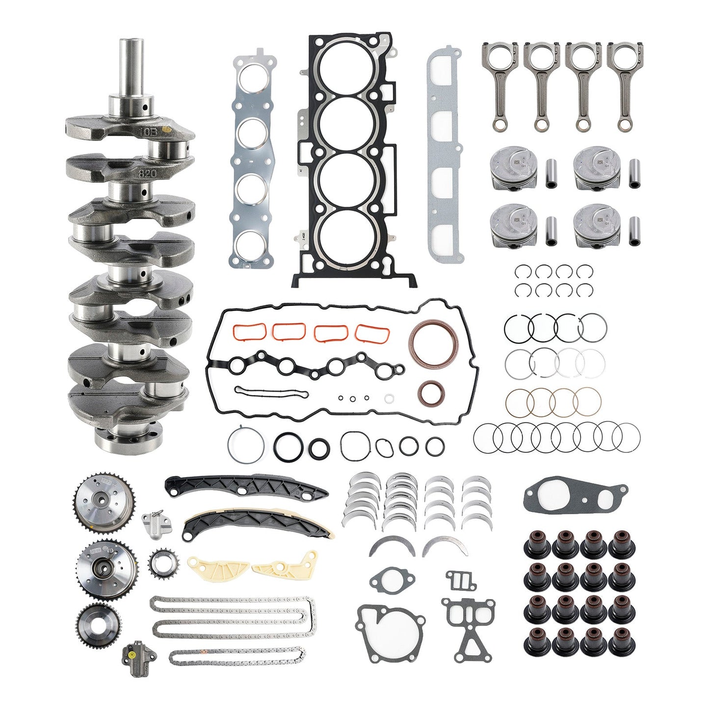 G4KH 2.0T Engine Rebuild Kit w/ Crankshaft Con Rods Timing Kit For Hyundai KIA