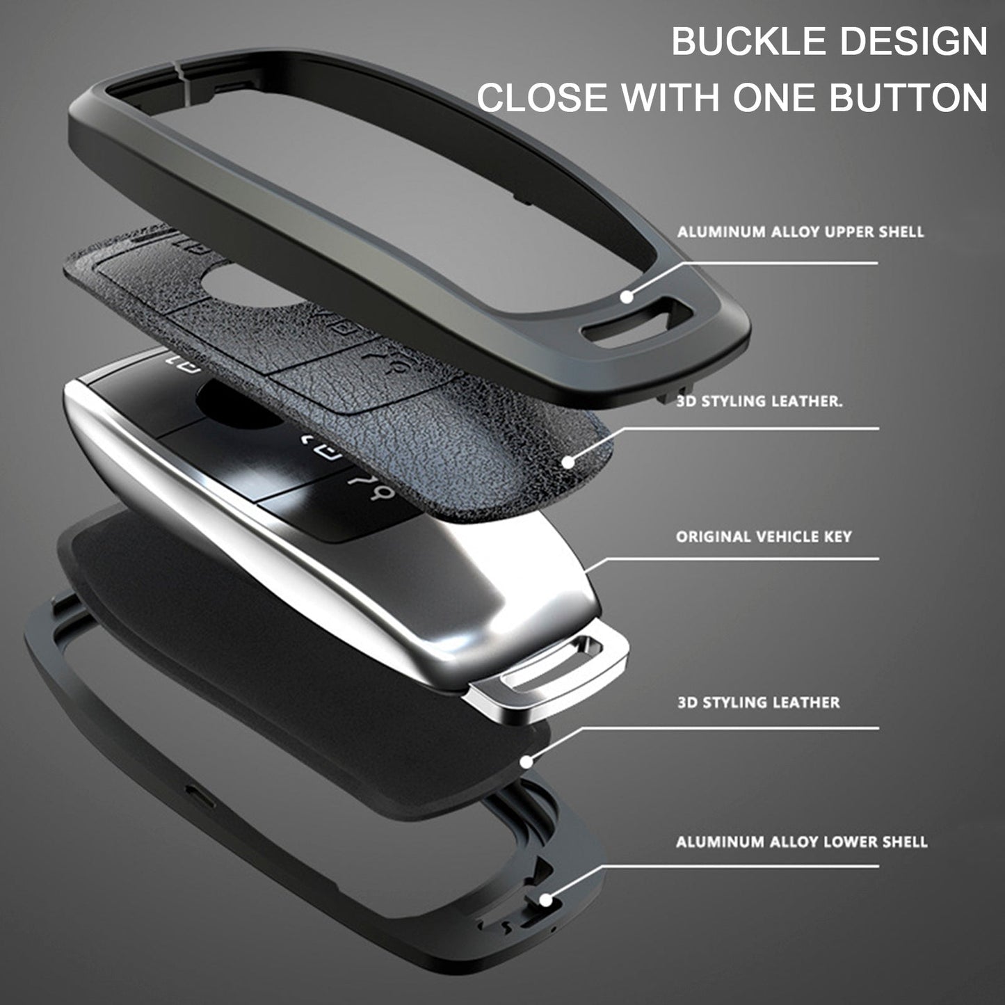 Benz GLC GLK CLS GLA CLA AMG Alloy Aluminum TPU Car Key Brown Case Cover