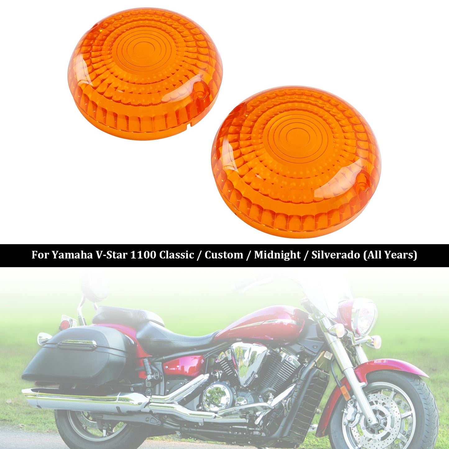 Front/Rear Turn Signals Lens Cover For Yamaha V-Star1100 XVS650 Road Star