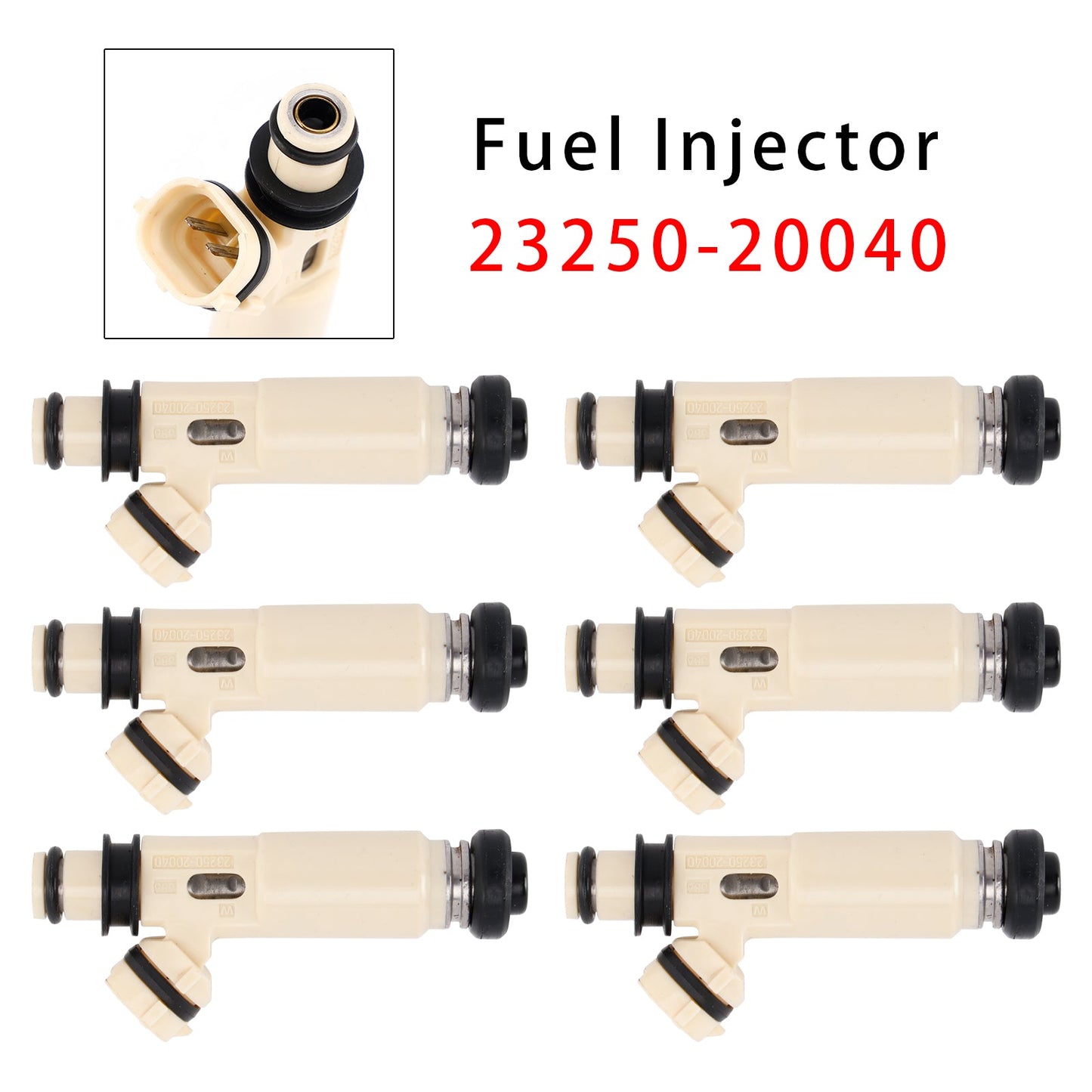 6Pcs Fuel Injector For Toyota Highlander 3.3L V6 2008-2010 23250-20040