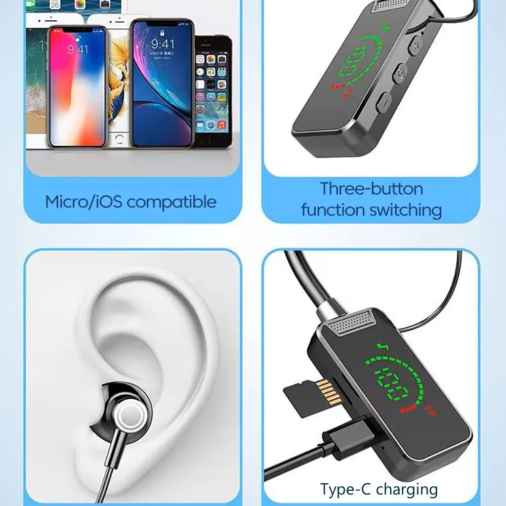 Bluetooth Headphones 5.3 Smart Digital Display for Games Live Singing Ear-Return