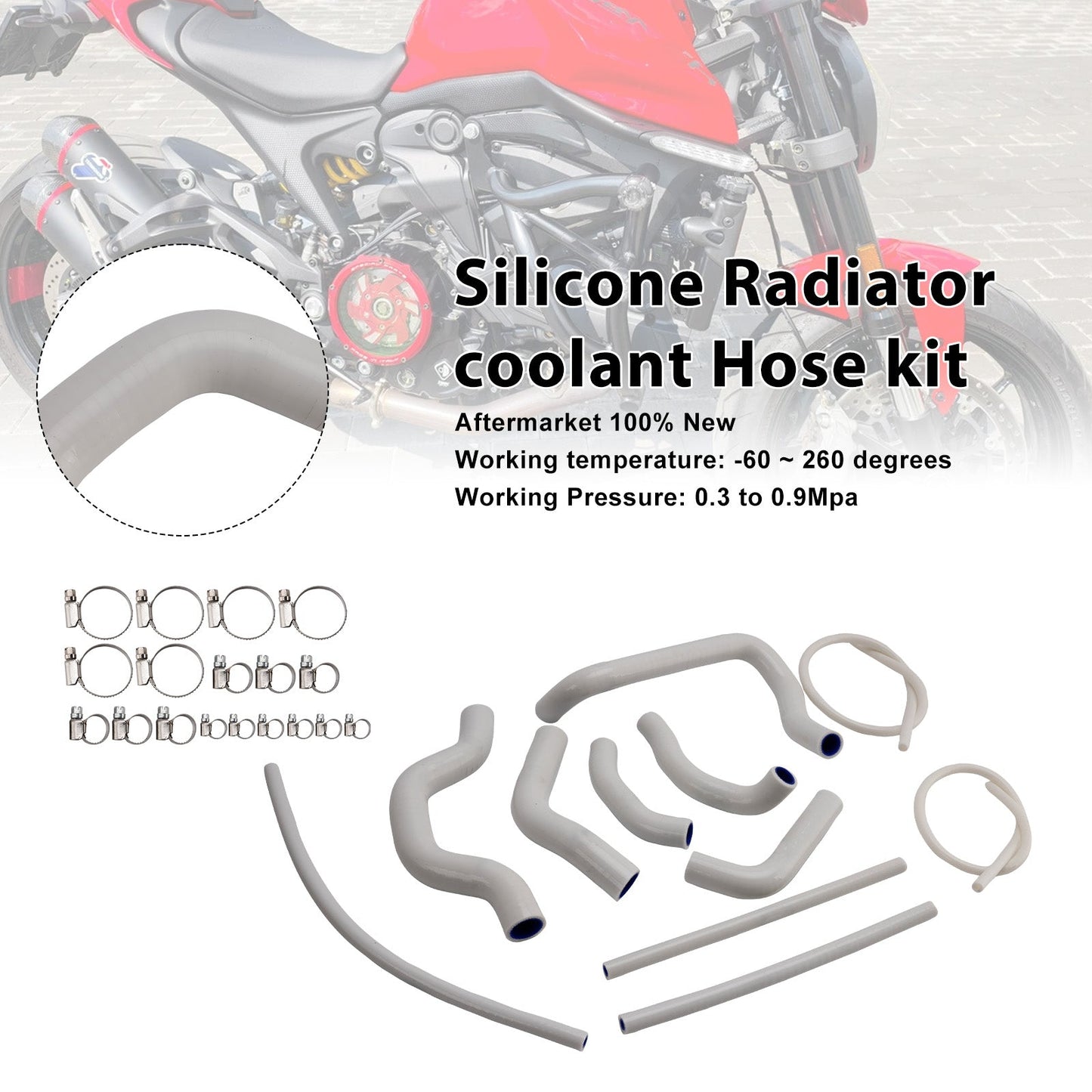 2021-2025 Ducati Monster 937 Silicone Radiator coolant Hose