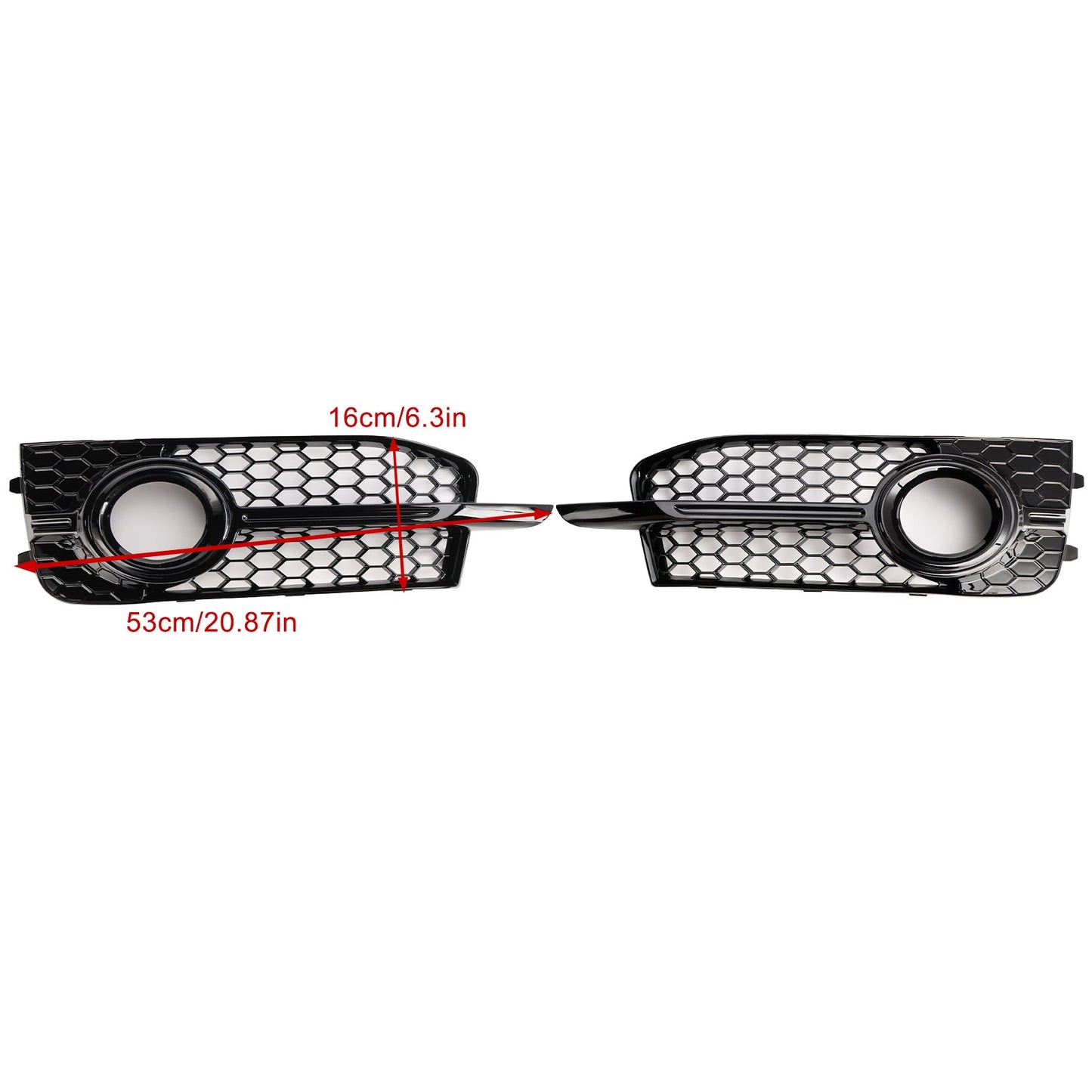 2011-2014 Audi A1 8X S-Line 2PCS Front Bumper Fog Light Cover Grille Grill 8X0807682B 8X0807681B