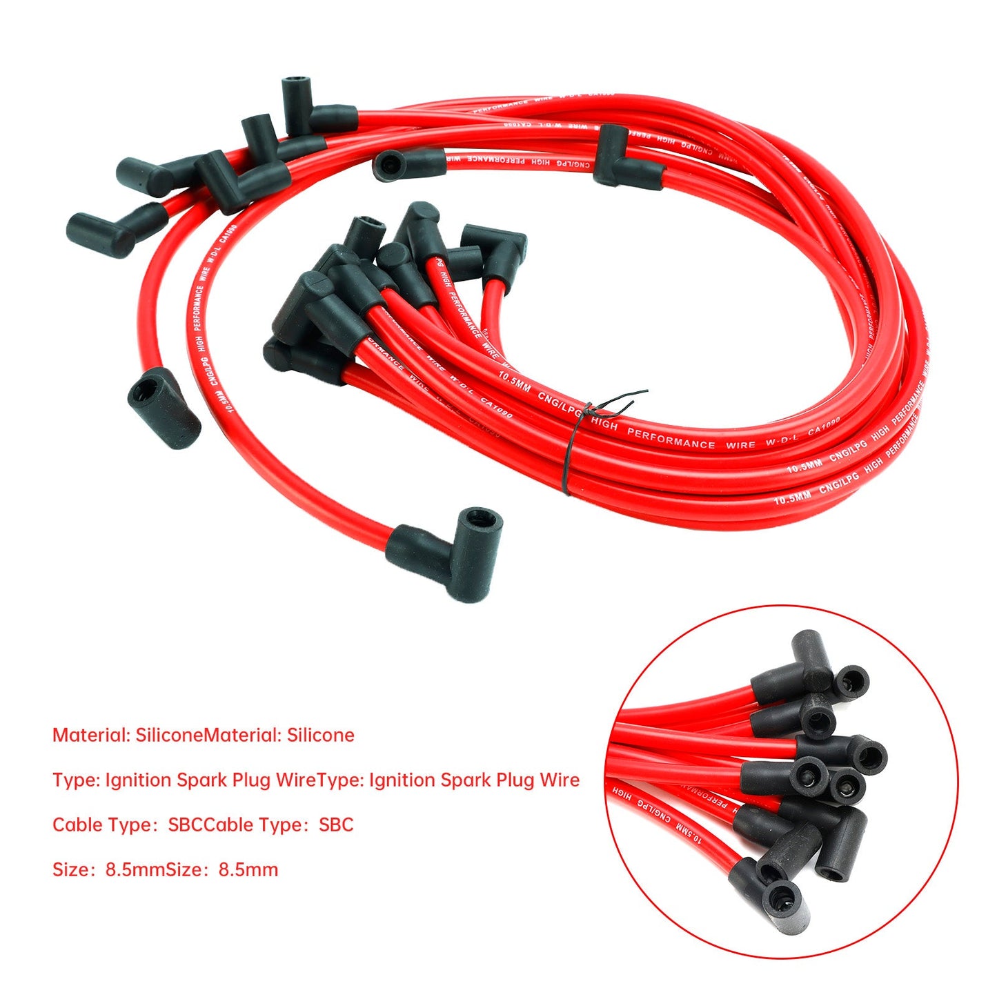 8.5MM Electronic Ignition Spark Plug Wire Set For Chevy SBC BBC 350 383 454