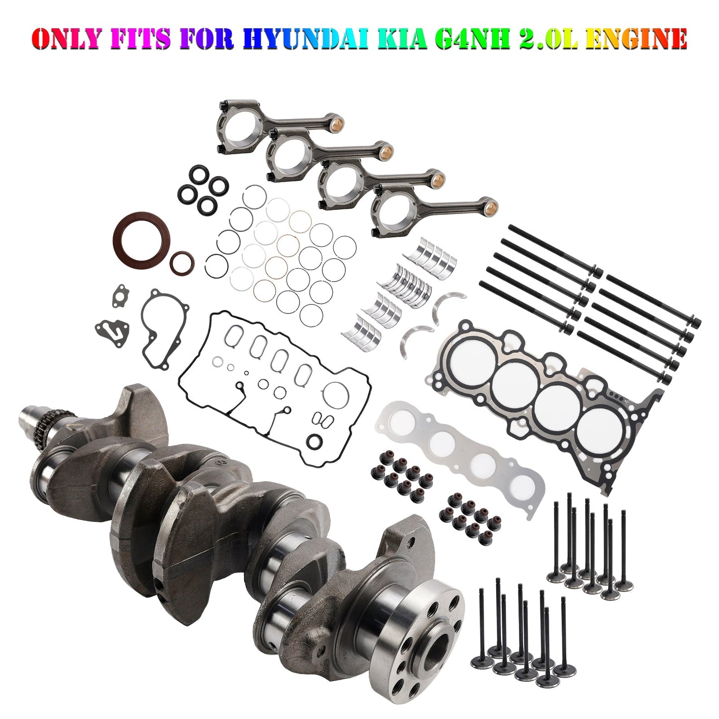 2019¨Cpresent Kia Seltos G4NH 2.0L Engine Overhaul Rebuild Kit Crankshaft Con Rods 231102E510