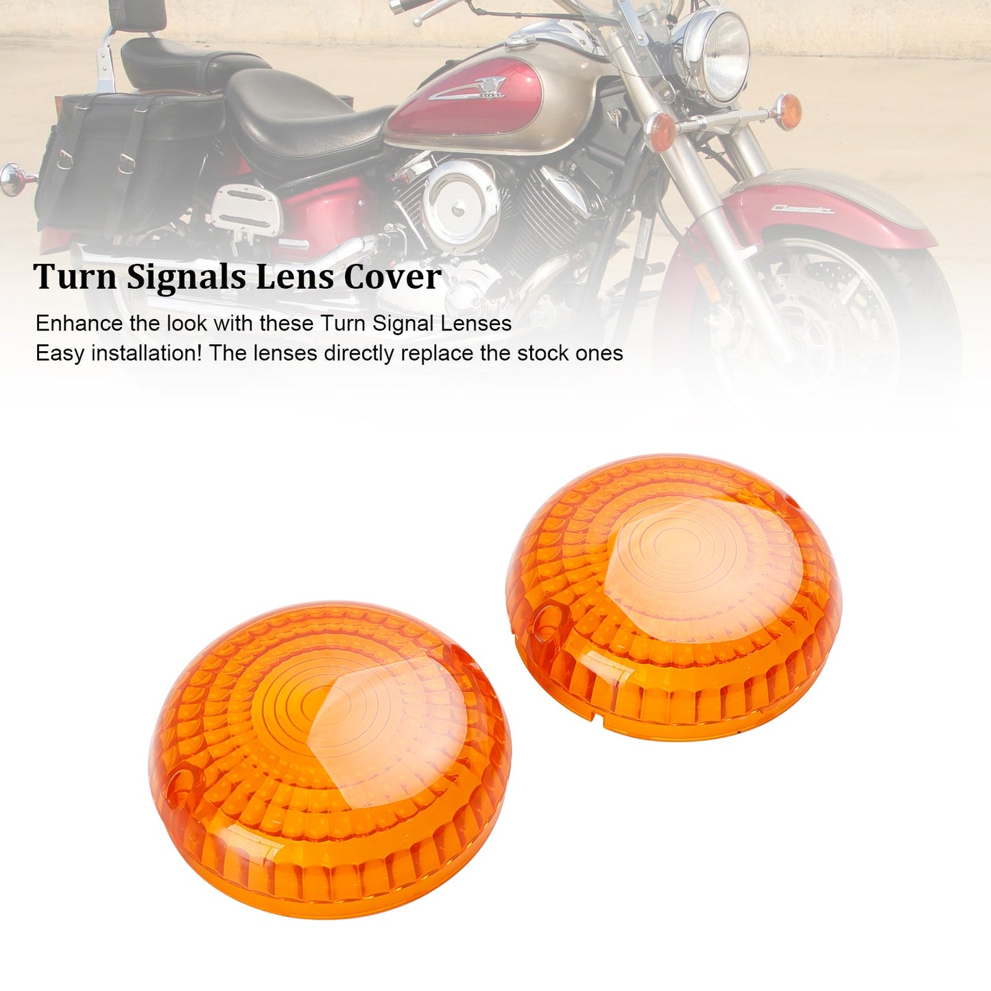 Front/Rear Turn Signals Lens Cover For Yamaha V-Star1100 XVS650 Road Star