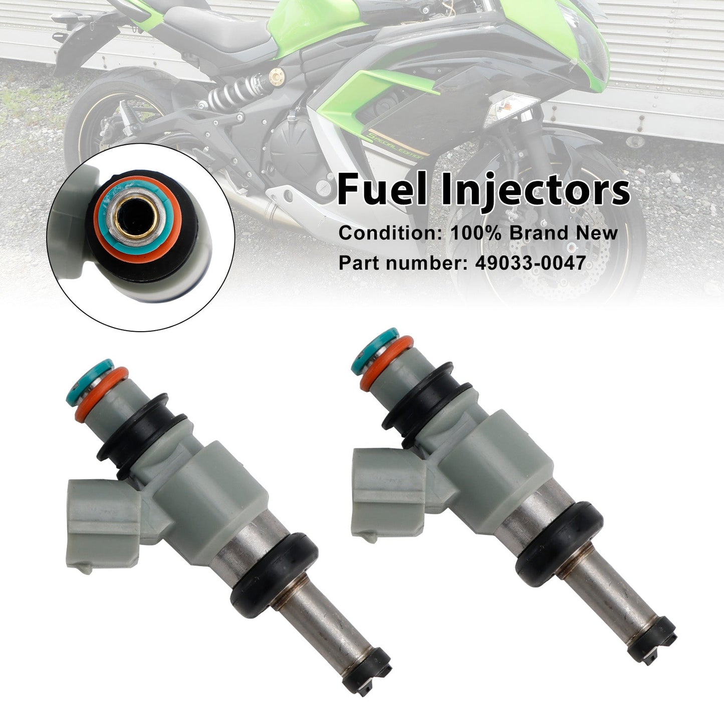 2PCS 49033-0047 Fuel Injectors For Kawasaki Ninja 400 18-24 Eliminator Z500 NINJA 500