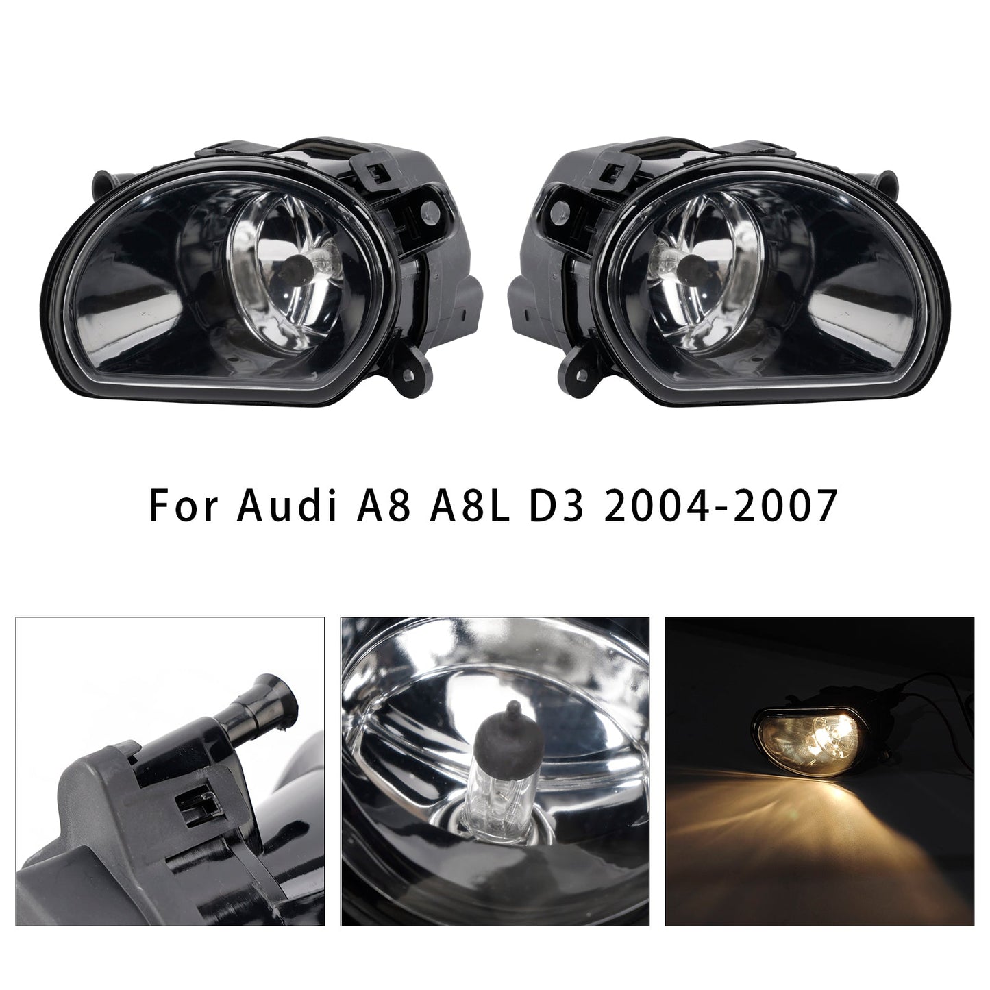 2004-2007 Audi A8 D3 Pair Side Front Bumper Fog Light 4E0941700A