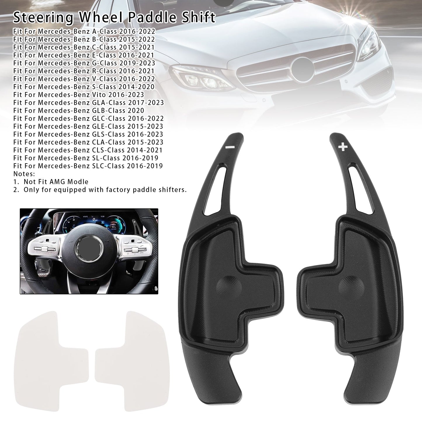 Steering Wheel Paddle Shifter For Benz C GLC E 2015-2022