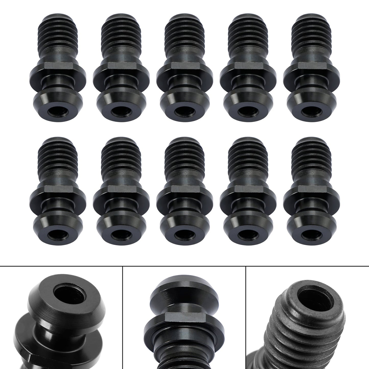 10Pcs CAT40 45° 0.740" Coolant Pull Stud Retention Knob For Mazak Fadal Black