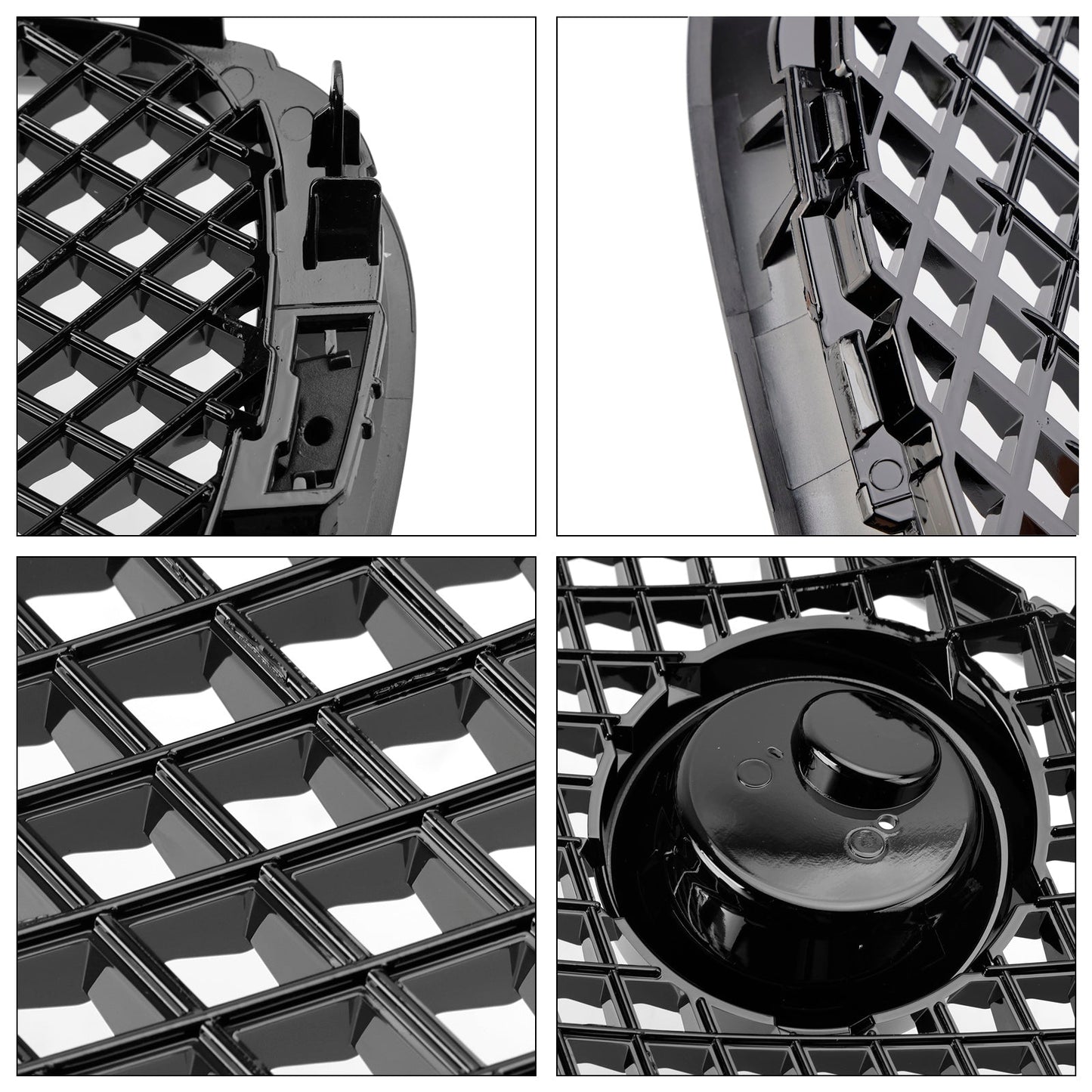 2008-2011 Jaguar XF XF-R Style Front Bumper Grill Grille Gloss Black