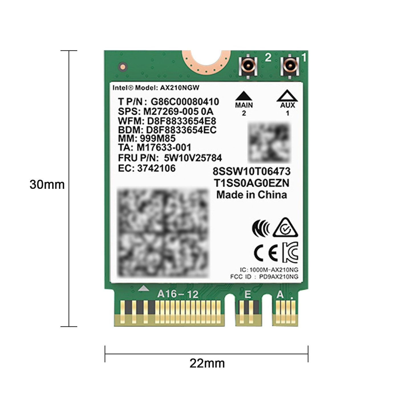 AX210 Module Bluetooth 5374Mbps High-Speed Gigabit Network Card Supports WIFI6