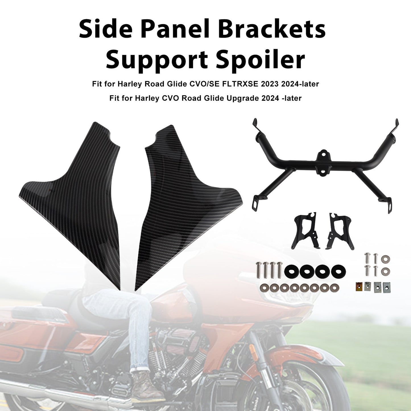 2023-later FLTRXSE and 2024 FLTRX and FLTRXSTSE models Side Panel Brackets Support Spoiler