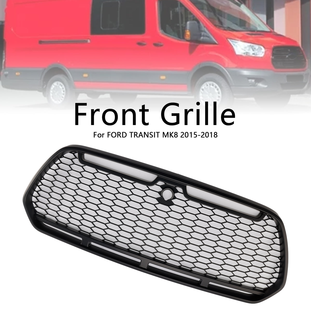 2015-2018 Ford Transit MK8 Matte Black Front Bumper Grille Grill Raptor