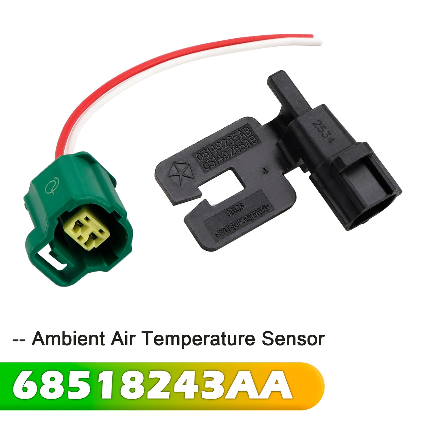 Ambient Air Temperature Sensor 68518243AA with Pigtail Connector Harness