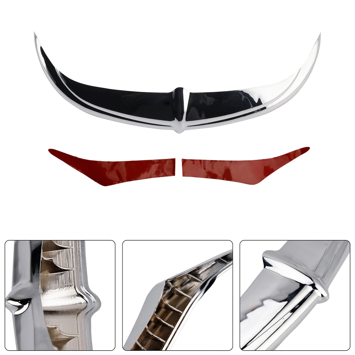 Bat Brow Batwing Fairing Accent Trim For Electra Street Glides Trikes 96-13