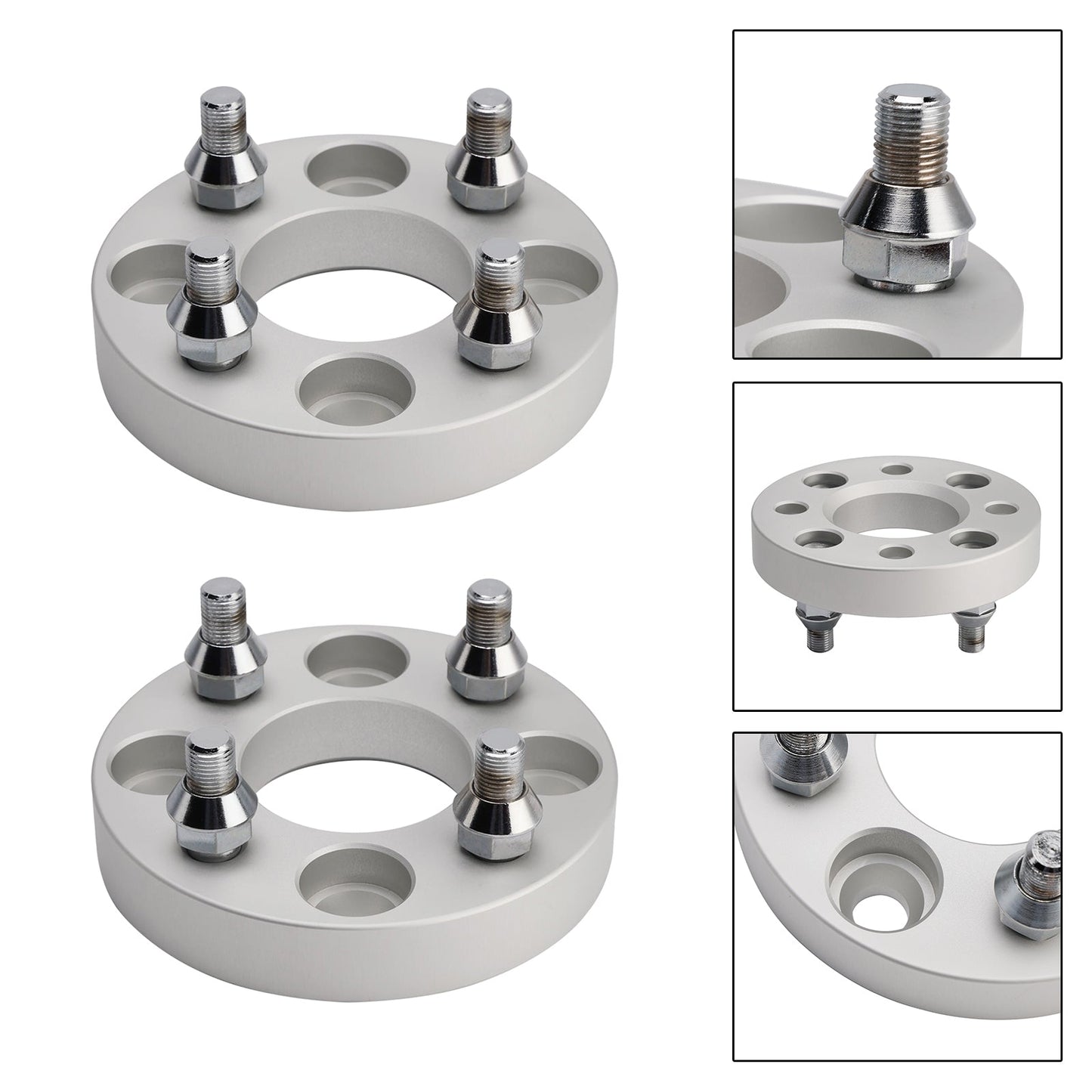 1" Wheel Spacers Kit Cable Golf Carts Lug Nuts Silver For Yamaha Club Car Ezgo