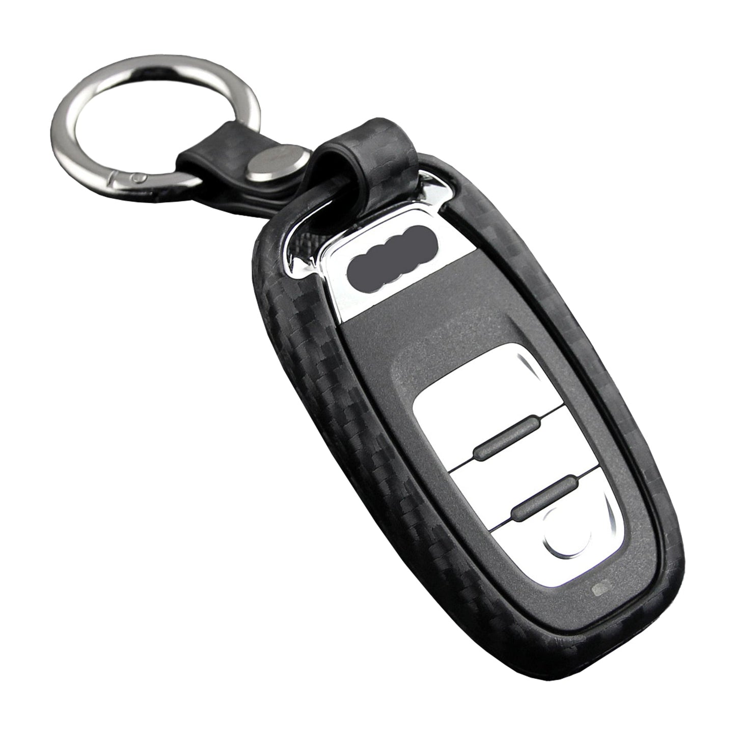 Leather Silicone Car Key Case Cover With Buckle For Audi