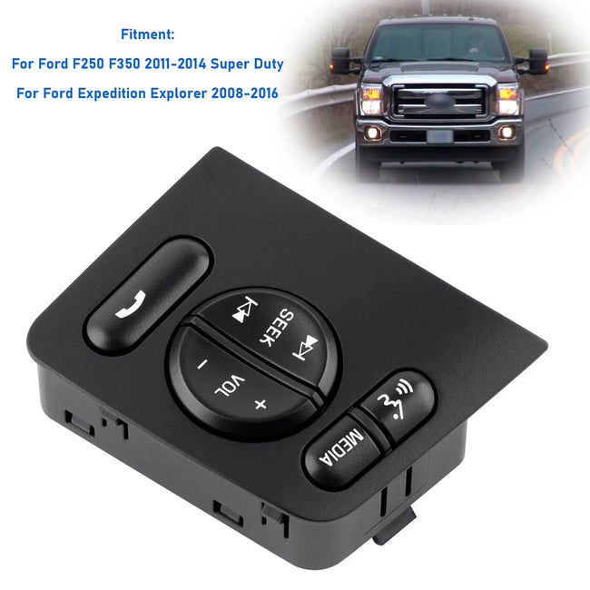 Steering Wheel Media Control Button DC3T9E740BAW For Ford F250 F350 Super Duty