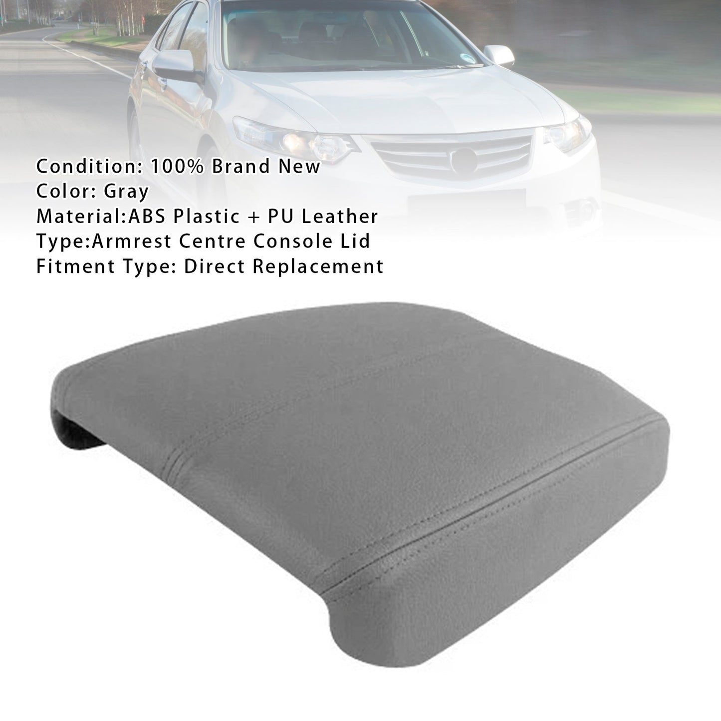 2008-2012 Honda Accord Gray Leather Armrest Centre Console Lid