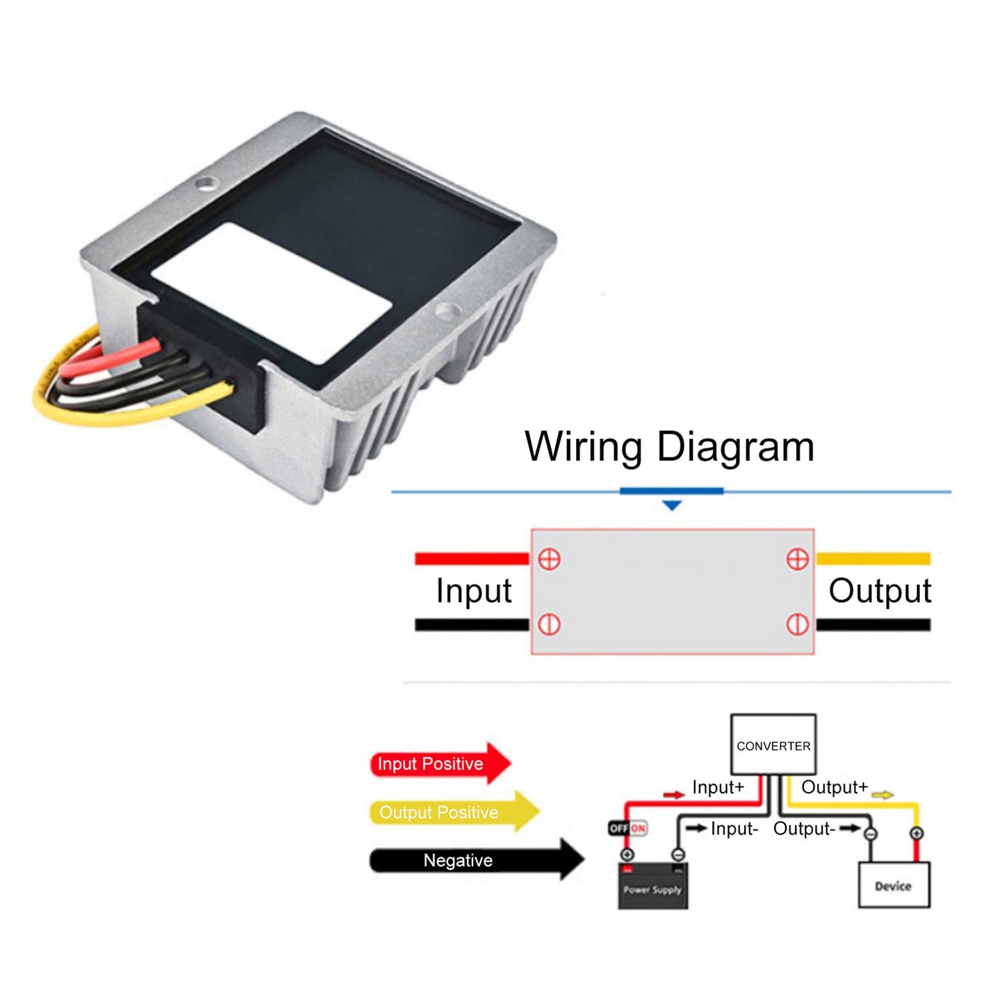 Waterproof DC 9-36V To DC 13.8V 5A Voltage Stabilizer Car Power Supply Regulator
