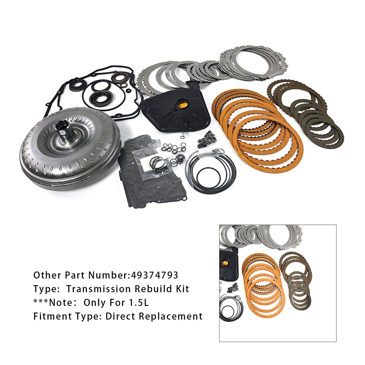 2013-on Ford 1.5L 6F35 Transmission Rebuild Kit With Torque Converter