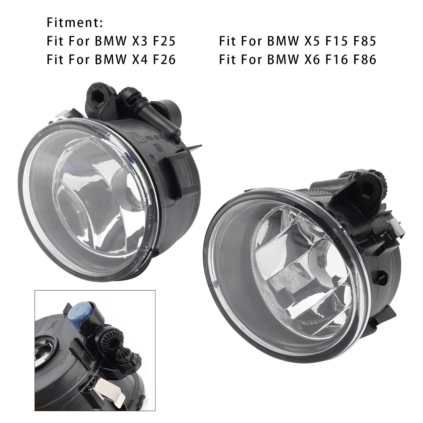 Pair Front Fog Light Lamps Without Bulbs For BMW X3 X4 X5 X6 63177238787