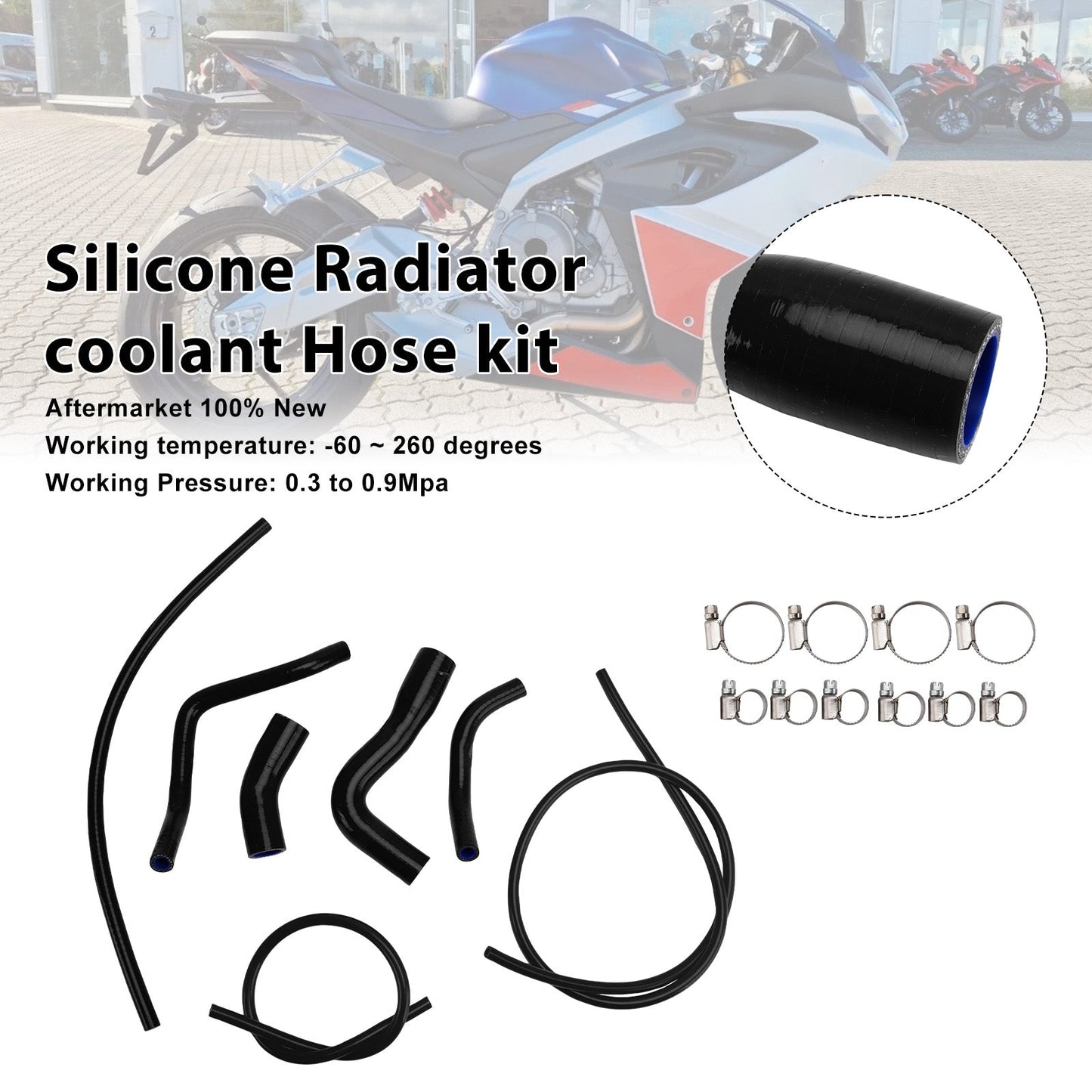 2021-2025 Aprilia RS 660 RS660 Silicone Radiator coolant Hose