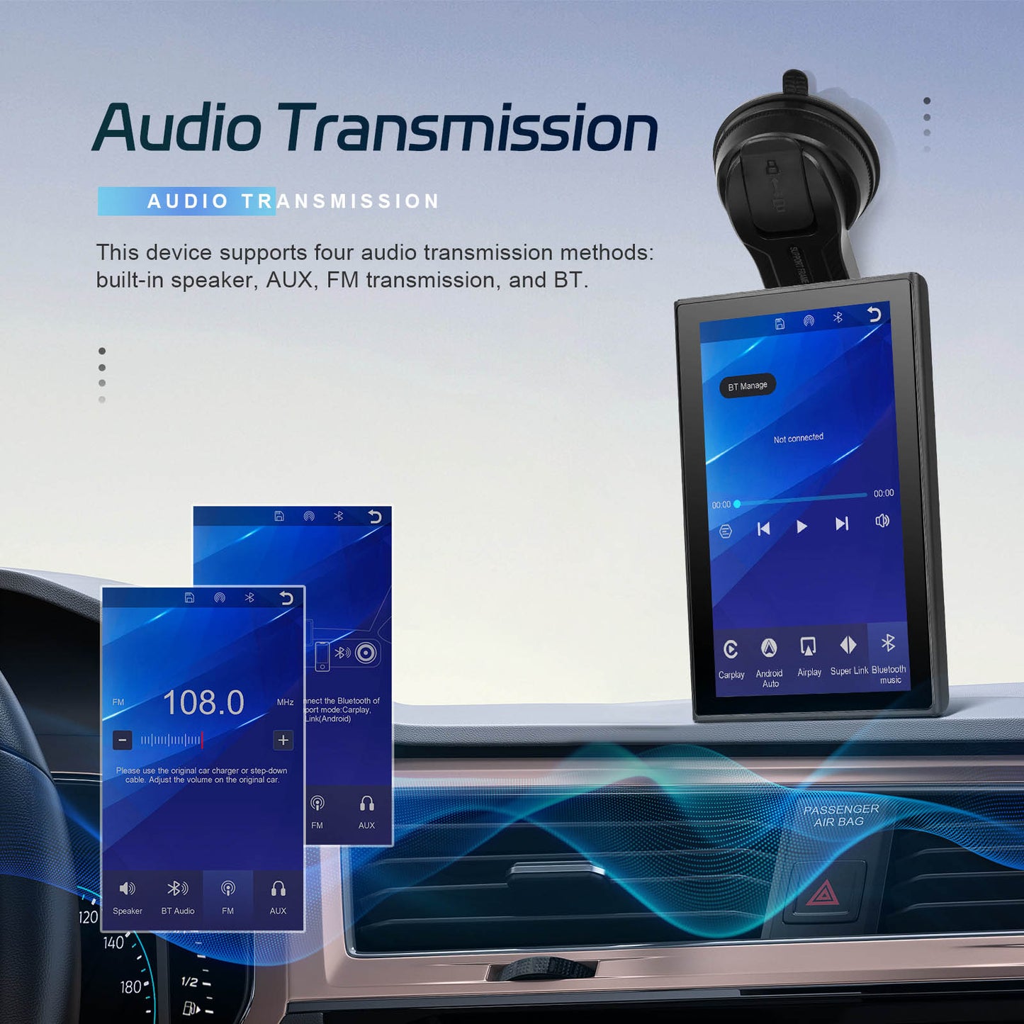 7-inch Full Touch Screen Apple CarPlay Android Auto Switching Display AHD Camera