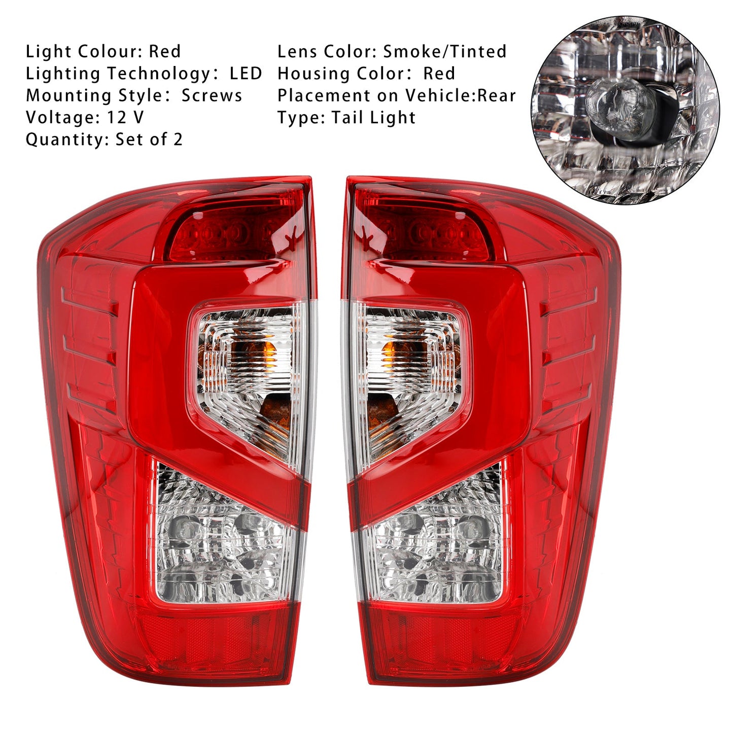 2015-2021 Nissan NAVARA NP300 D23 3D Stripe Bar LED Pair Tail Light Lamp