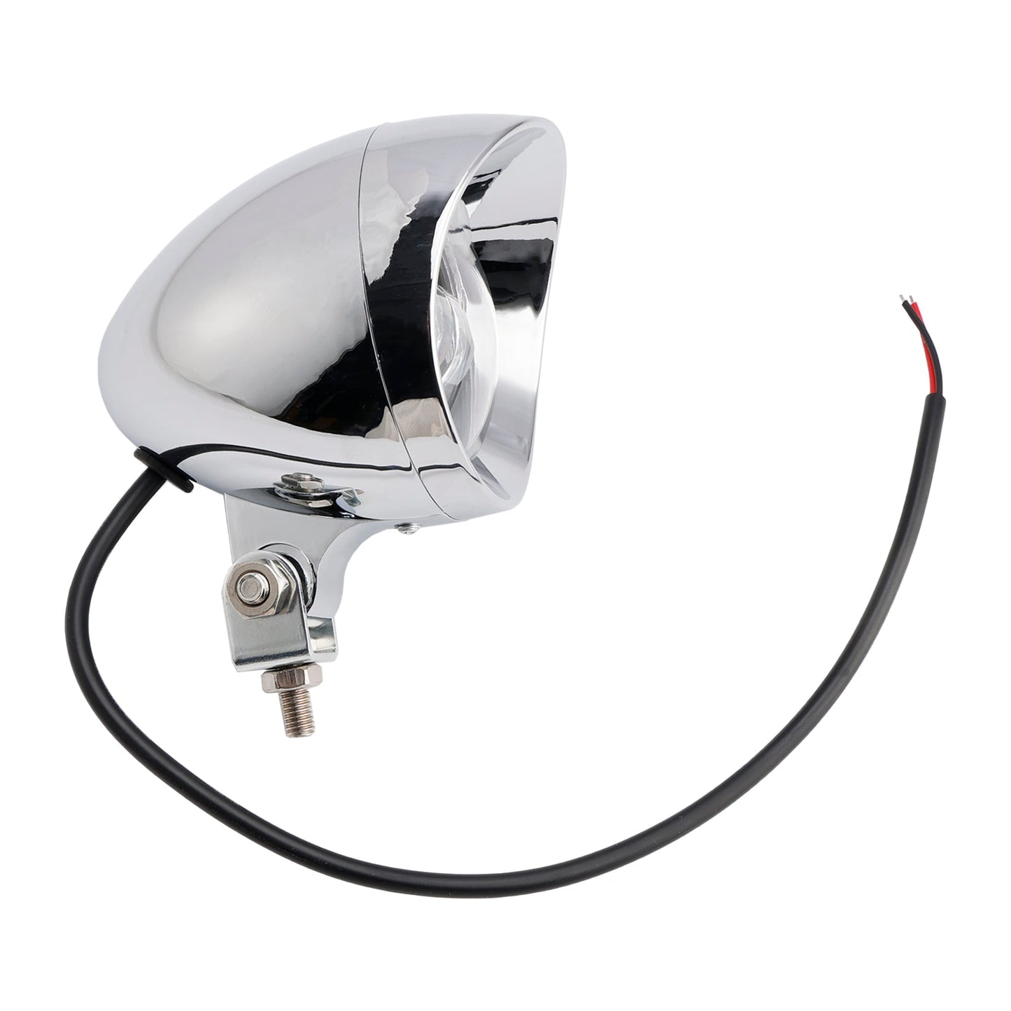 Motorcycle Beam Headlight Fog Lamp Custom Chrome Fits For Racer Bobber Chopper