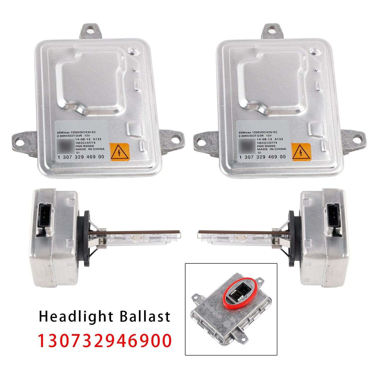 Xenon Ballast HID Control Unit+ D3S Bulbs Kit For Jeep Cherokee 2014-2018