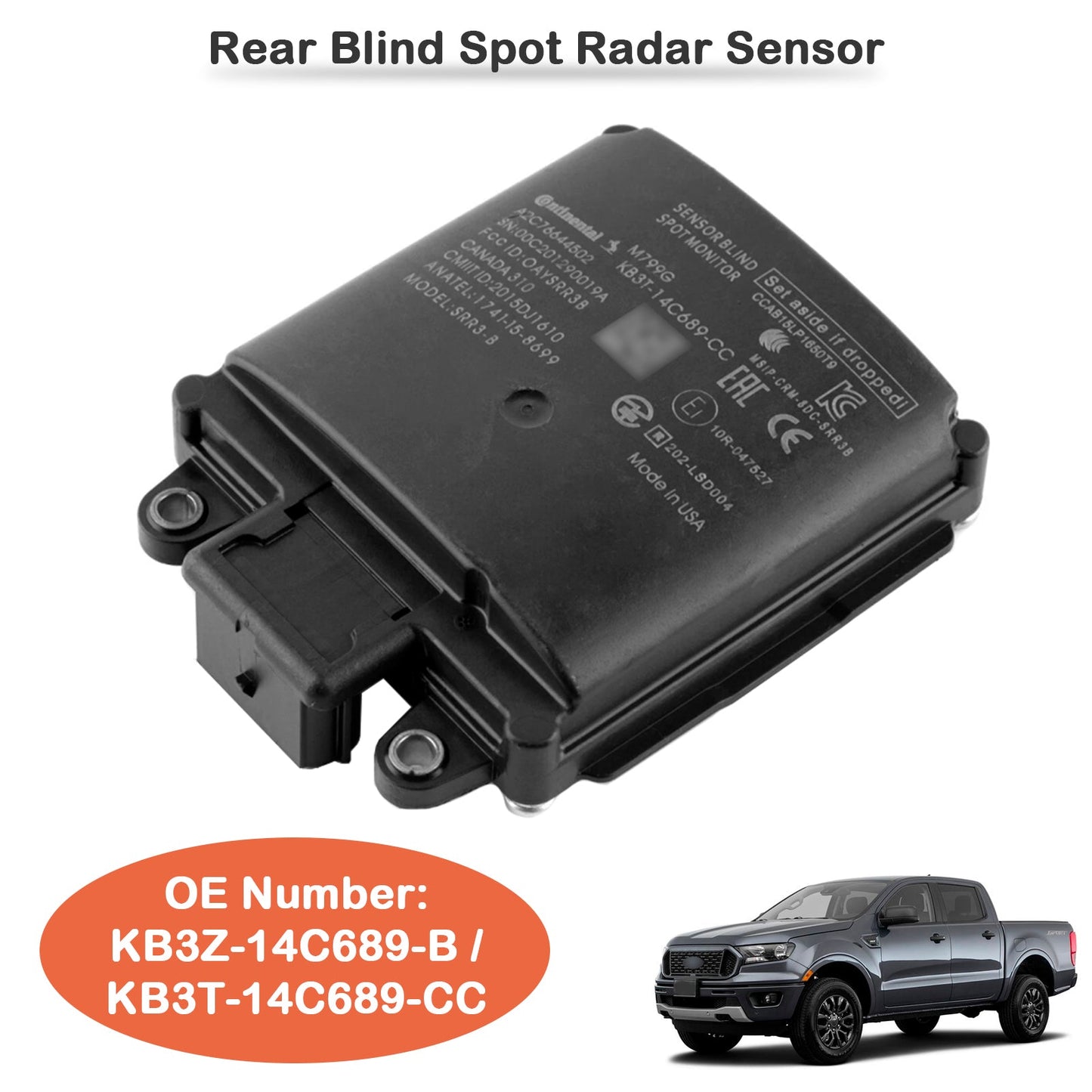 2019-2022 Ford Transit-350 Rear Blind Spot Radar Sensor KB3Z-14C689-B