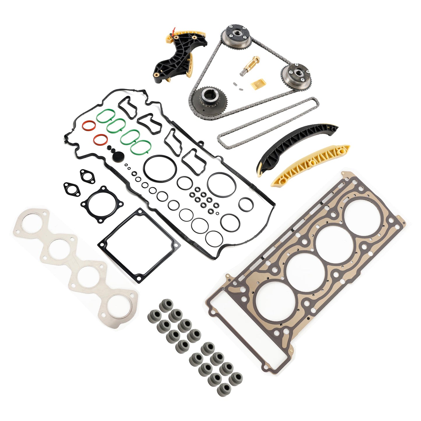 2003/07-2007/02 Mercedes-Benz C-Klasse W203 C 200 CGI Kompressor Timing Chain Kit & Camshaft Gears & Head gGasket Set 2710500647