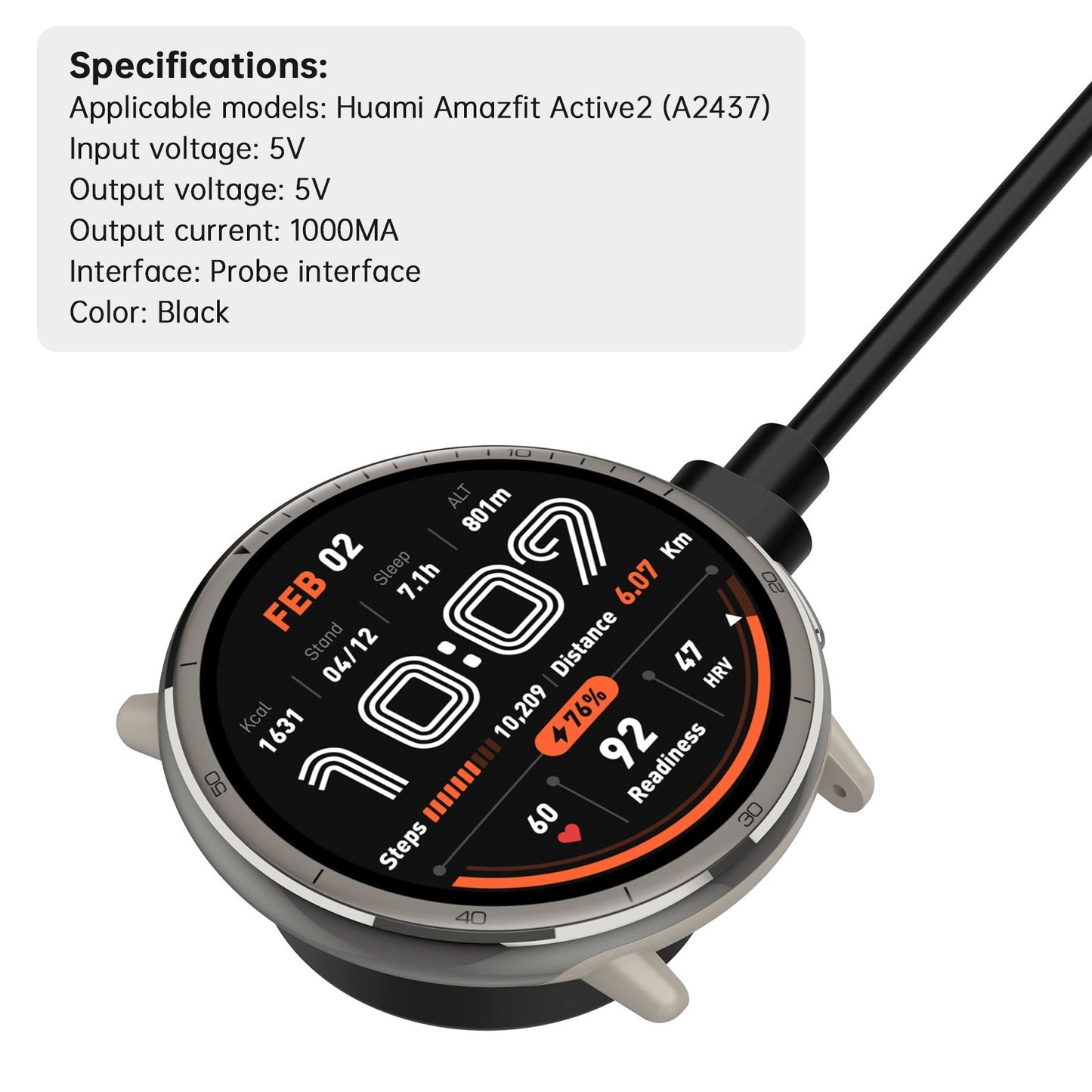 Portable Replacement Charging Dock Stand For Huami Watch Amazfit Active2 (A2437)