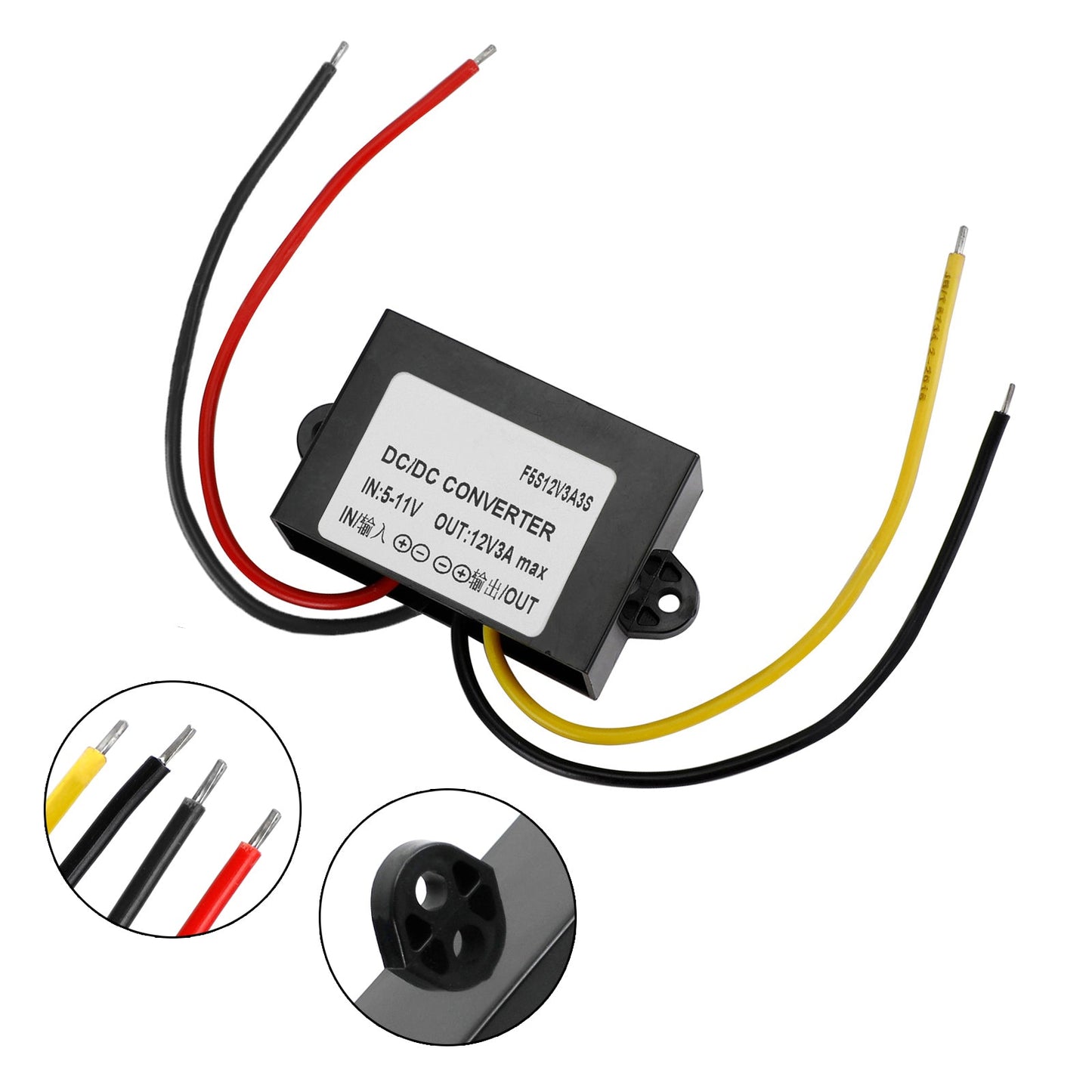 Waterproof DC-DC Boost Step-Up Converter 3A 6V To 12V Car Power Supply Module