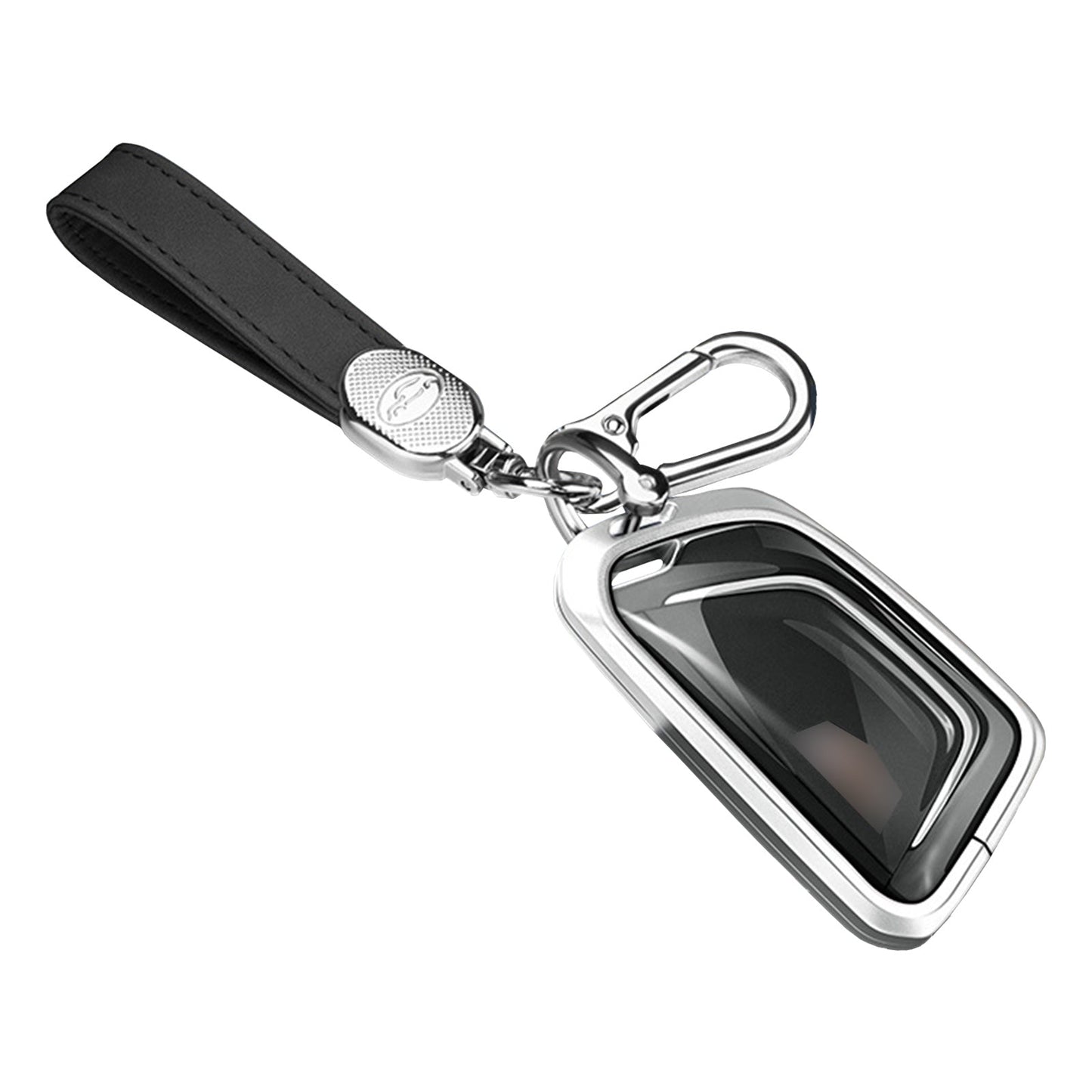 Aluminum Alloy TPU Silvery Car Key Case Cover With Buckle For Cadillac