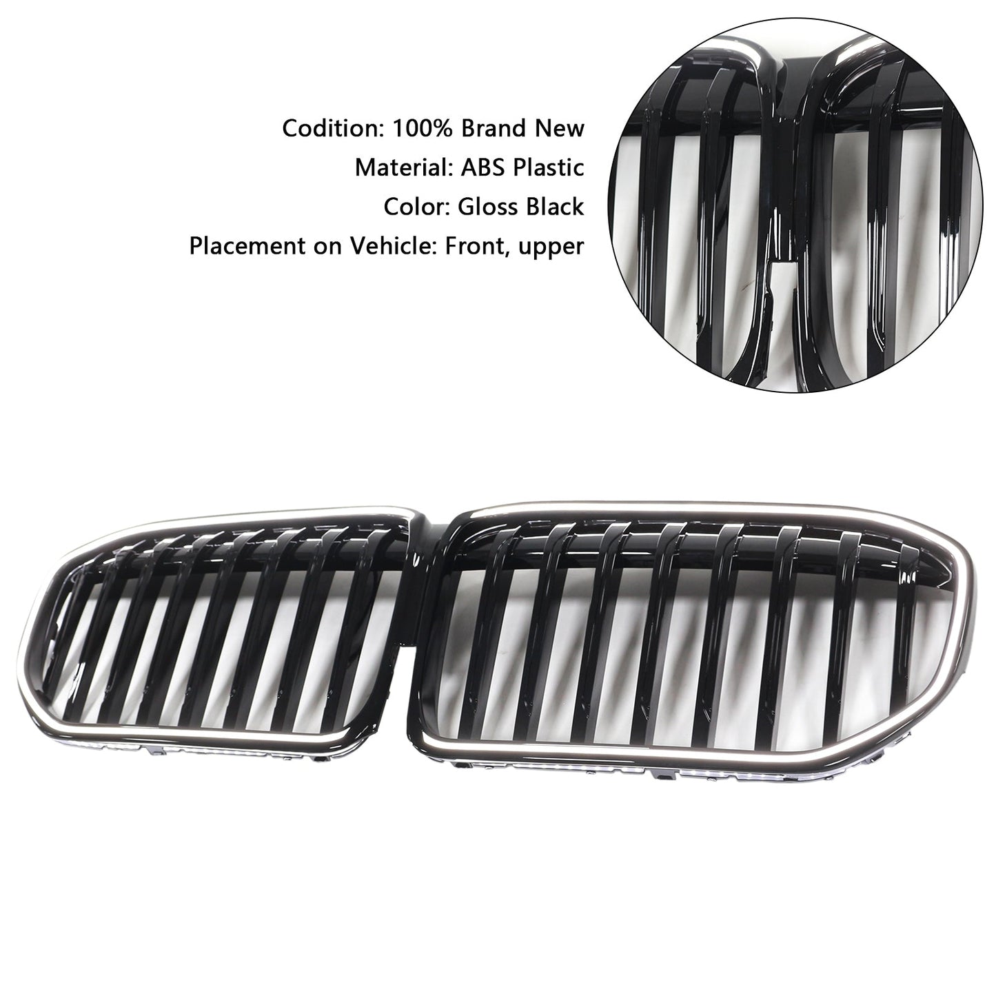 2019-2022 BMW 7 Series G11 G12 Single Slat Gloss Black Front Grill Grille Fit
