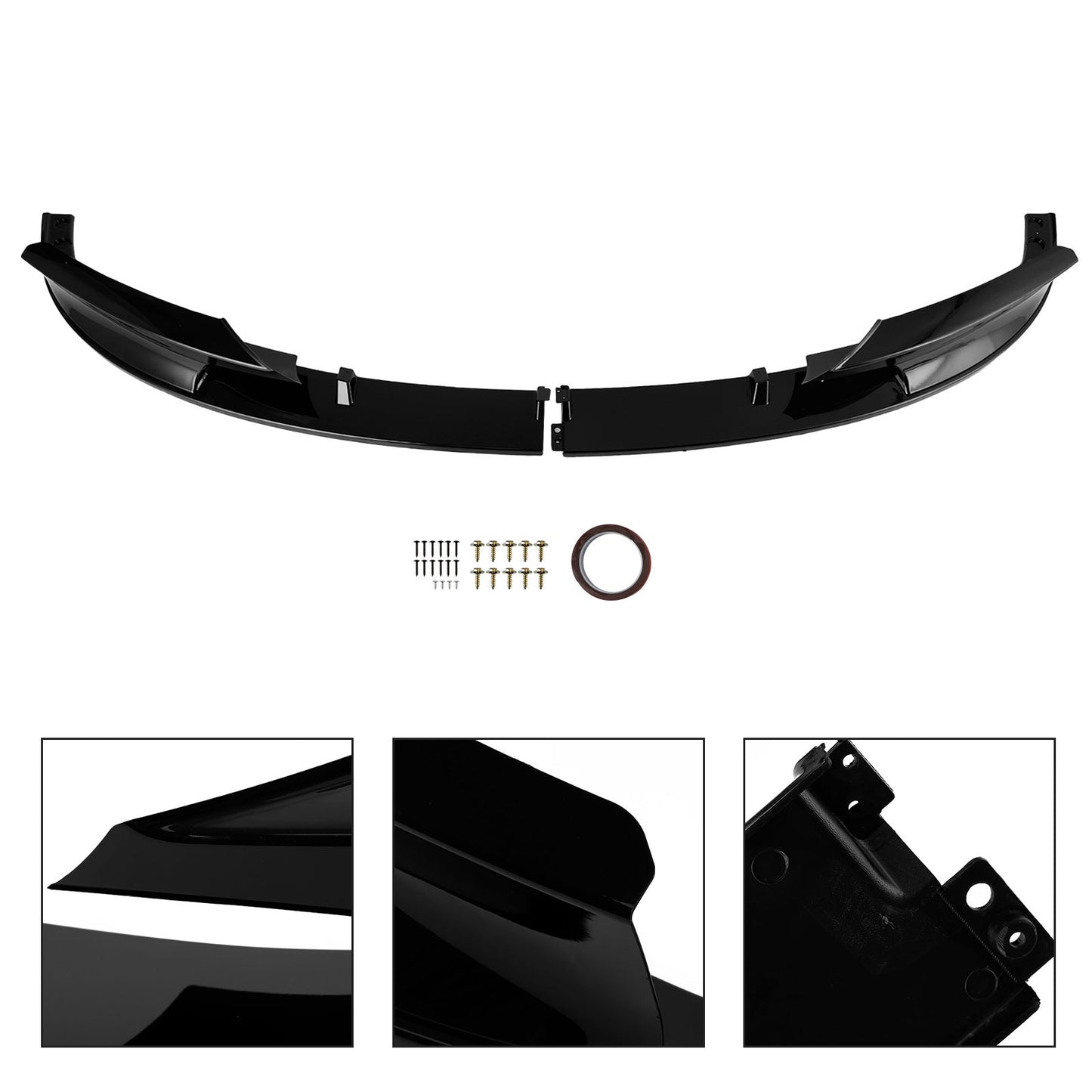 Gloss Black Front Bumper Spoiler Lip Fit BMW 3 Series F30 2012-2018 M Sport