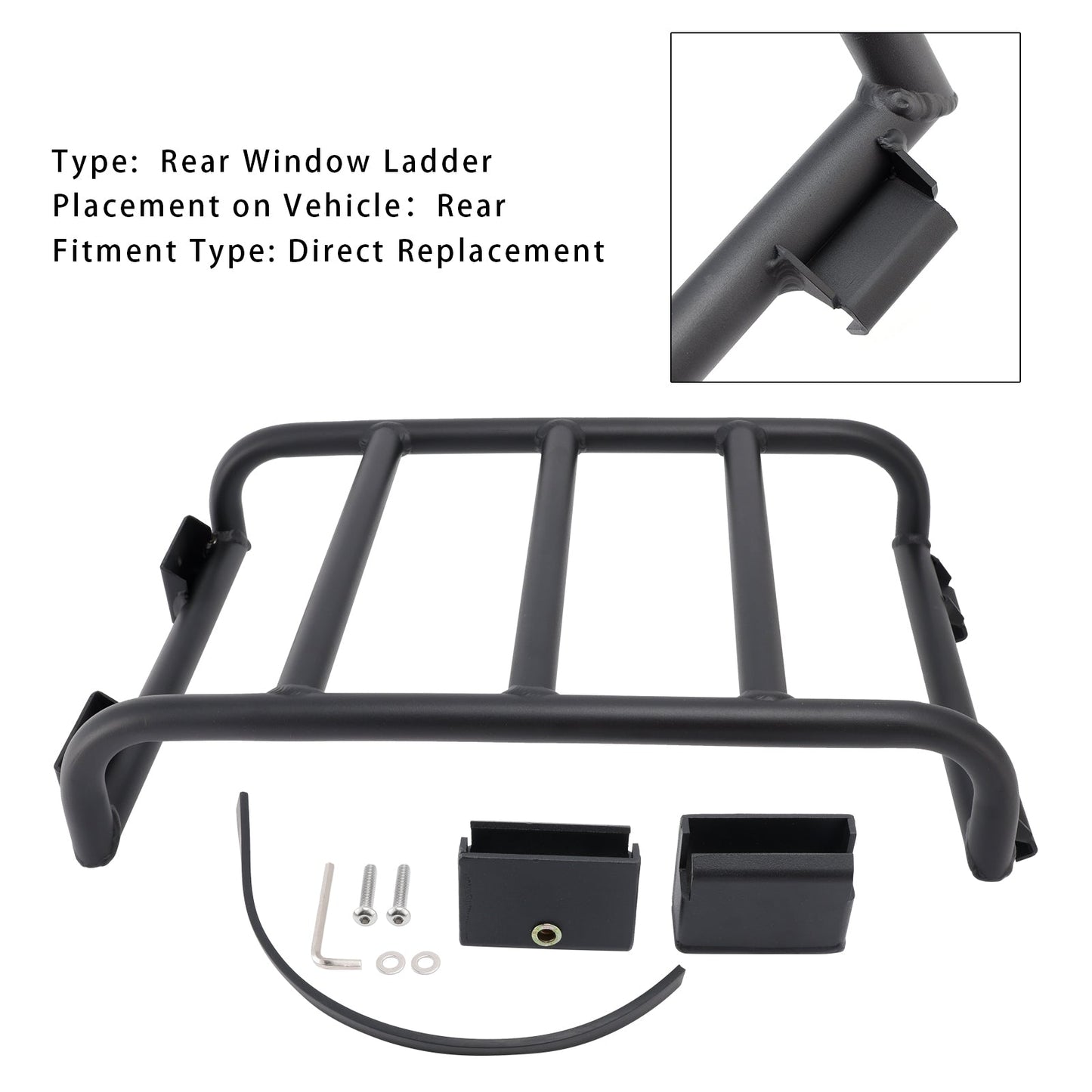 2018-2024 Jeep Wrangler JL JLU 2 Door & 4 Door Rear Window Ladder