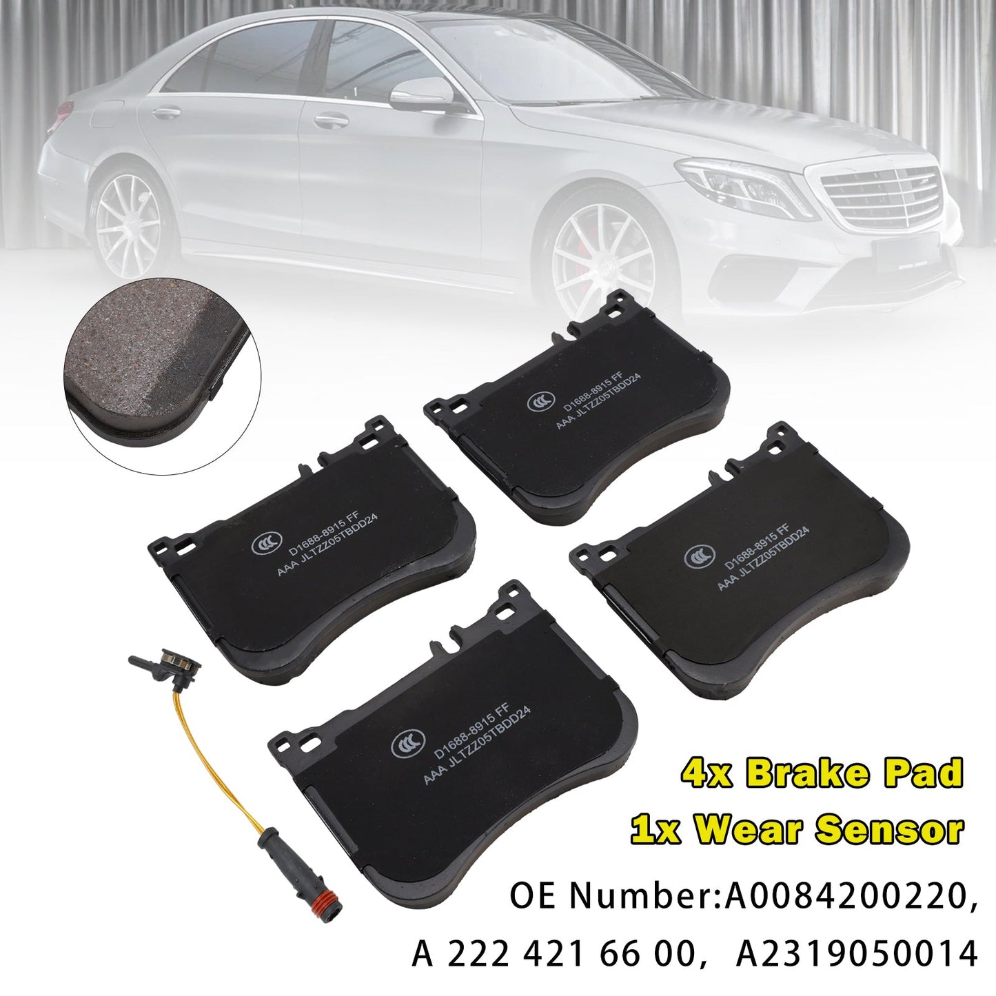 Front Brake Pads A0084200220 With Wear Sensor For Mercedes-Benz W222 S-Class AMG