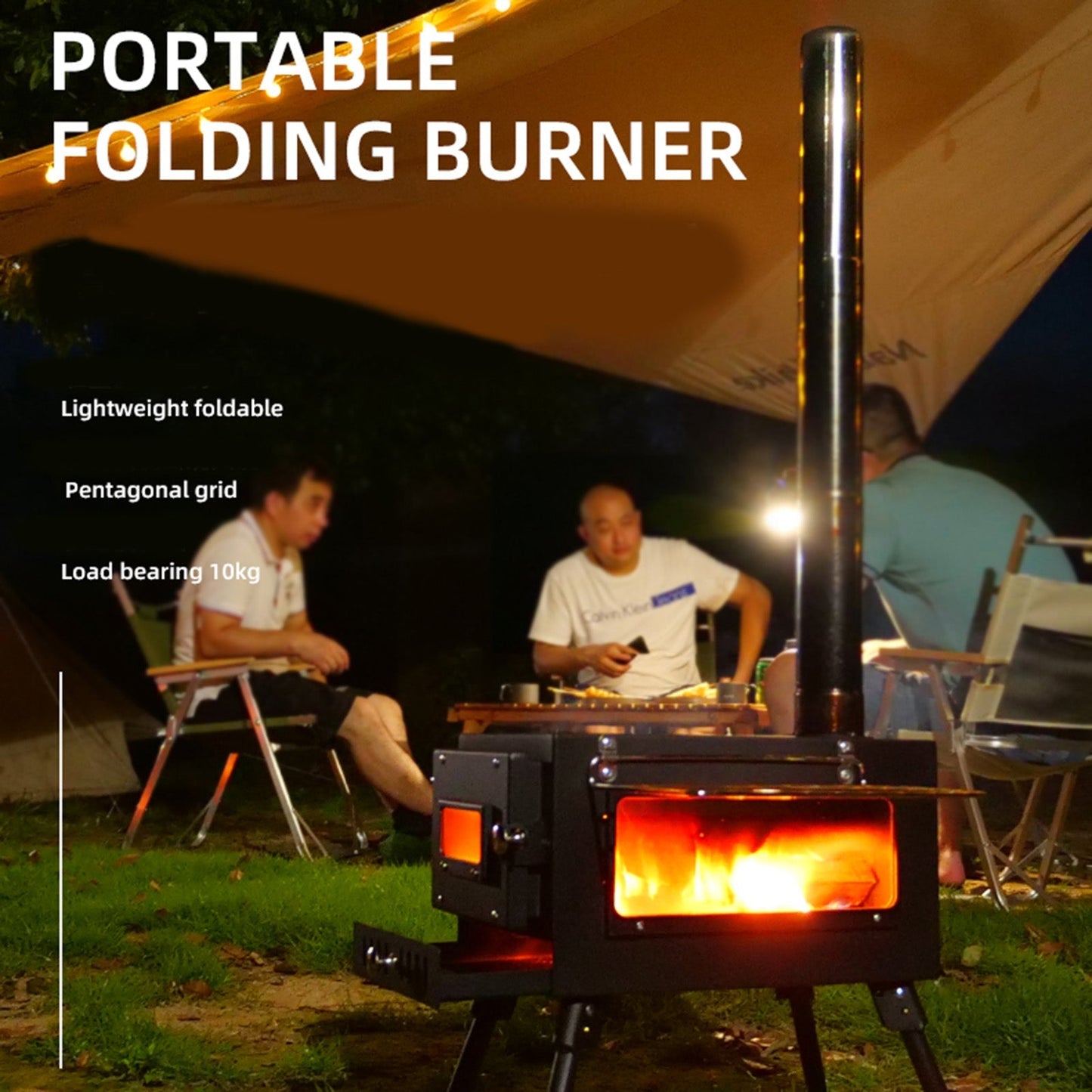 Cooking Tent For Camping Outdoor Portable Tent Camping Wood Burning Stove with Pipe