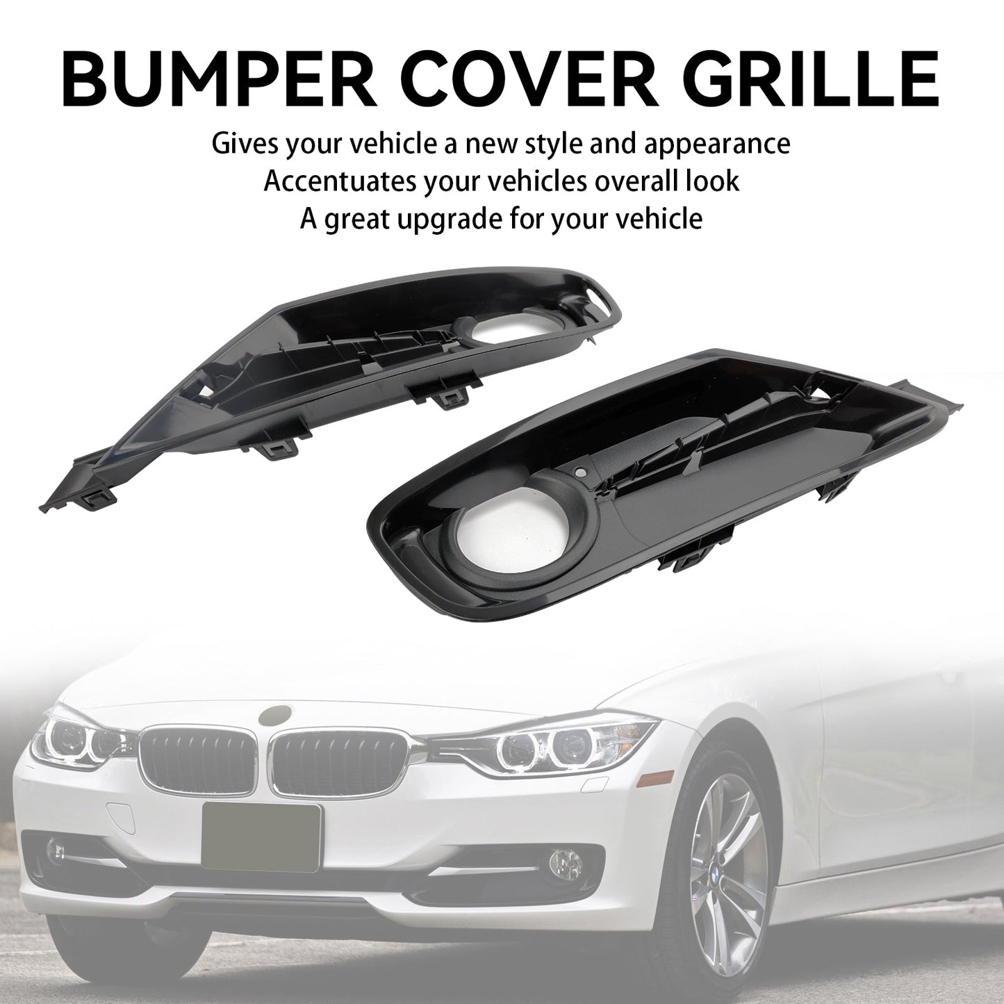 2013-2015 BMW 335i 335i xDrive Front Bumper Fog Light Grille Covers 2PCS