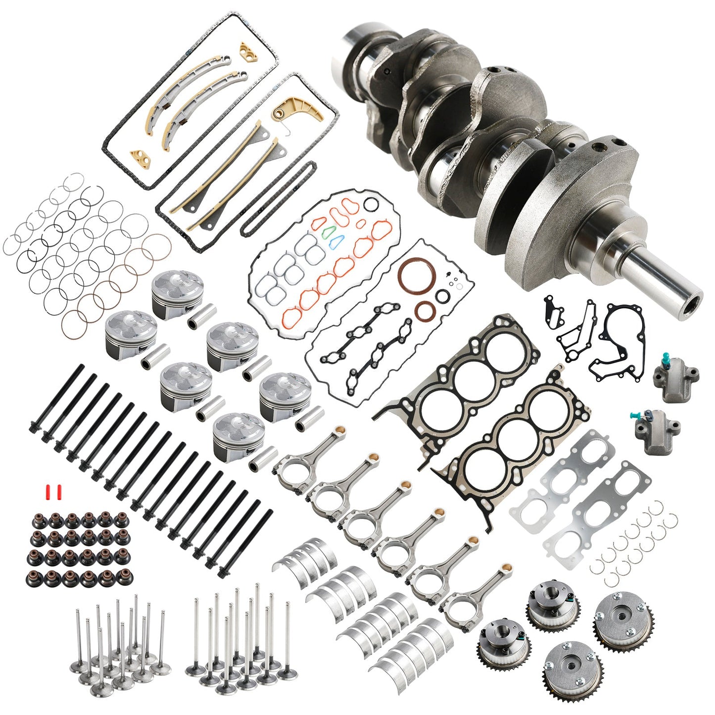 2013-2019 Hyundai KIA Santa Fe 3.3L G6DH Rebuild Overhaul Kit w/ Crankshaft Rods Timing