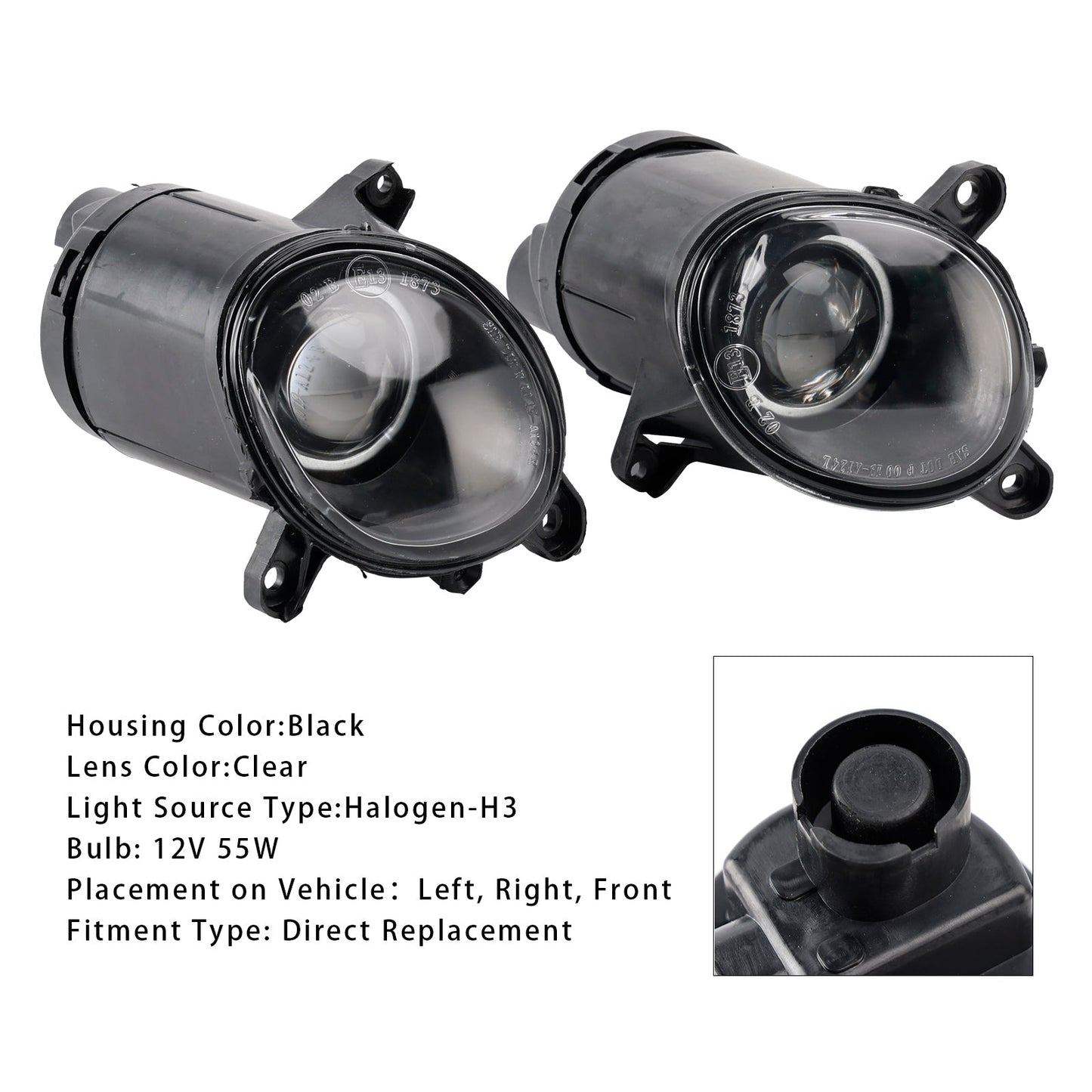 2001-2005 Volkswagen PASSAT 3BG B5 Pair Front Bumper Driving Fog Light Lamps