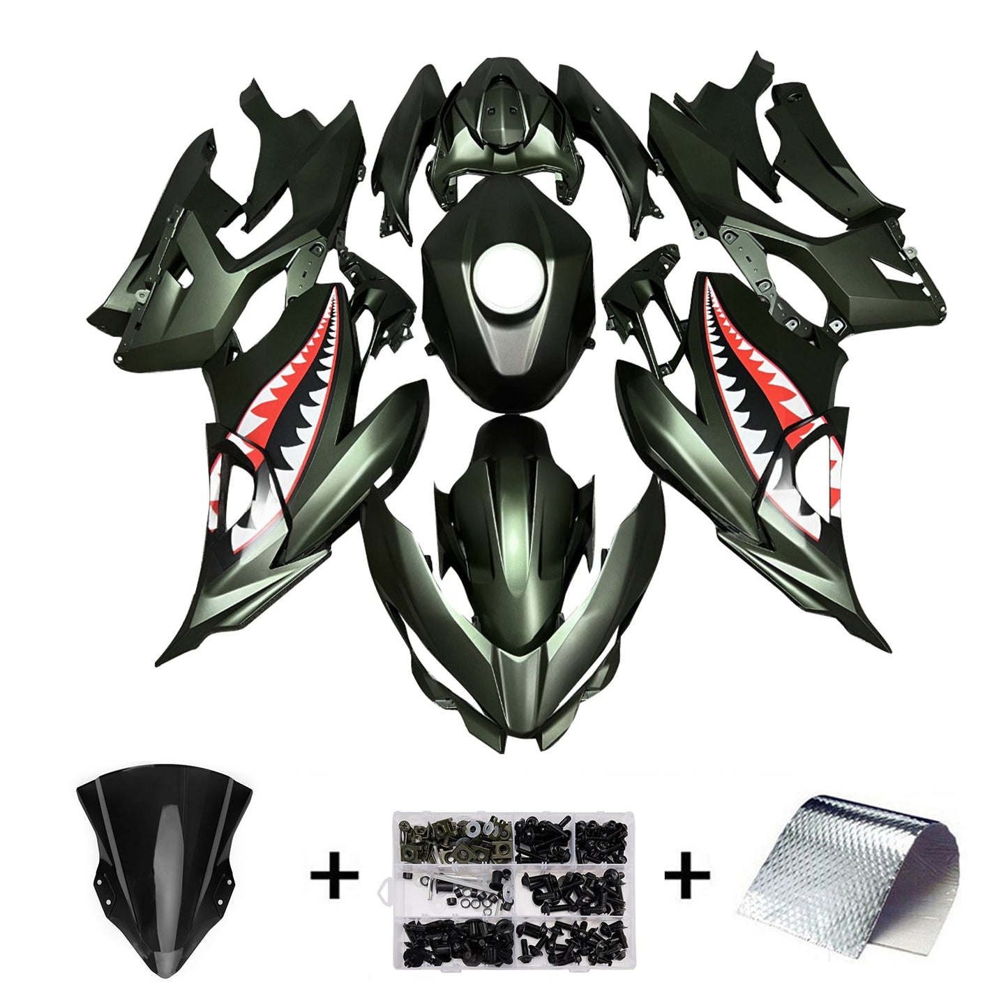 Injection Fairing Kit Bodywork Plastic ABS fit For Kawasaki EX400 Ninja400 2018-2024