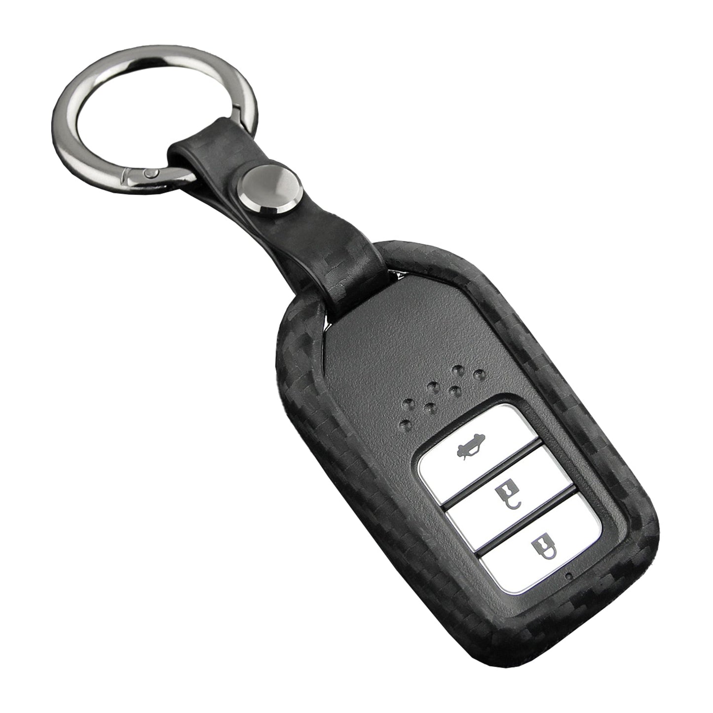 Leather Silicone Car Key Case Cover With Buckle For Honda