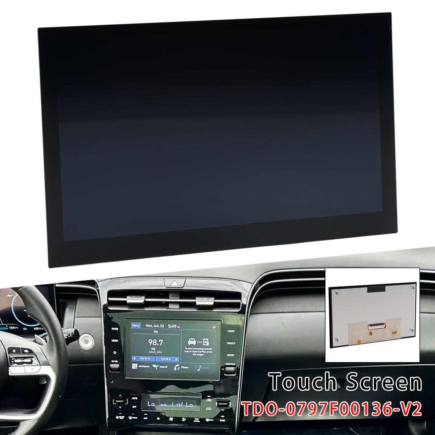 2021-2023 KIA Sonet 8" LCD Touch Screen Digitizer TDO-0797F00136-V2