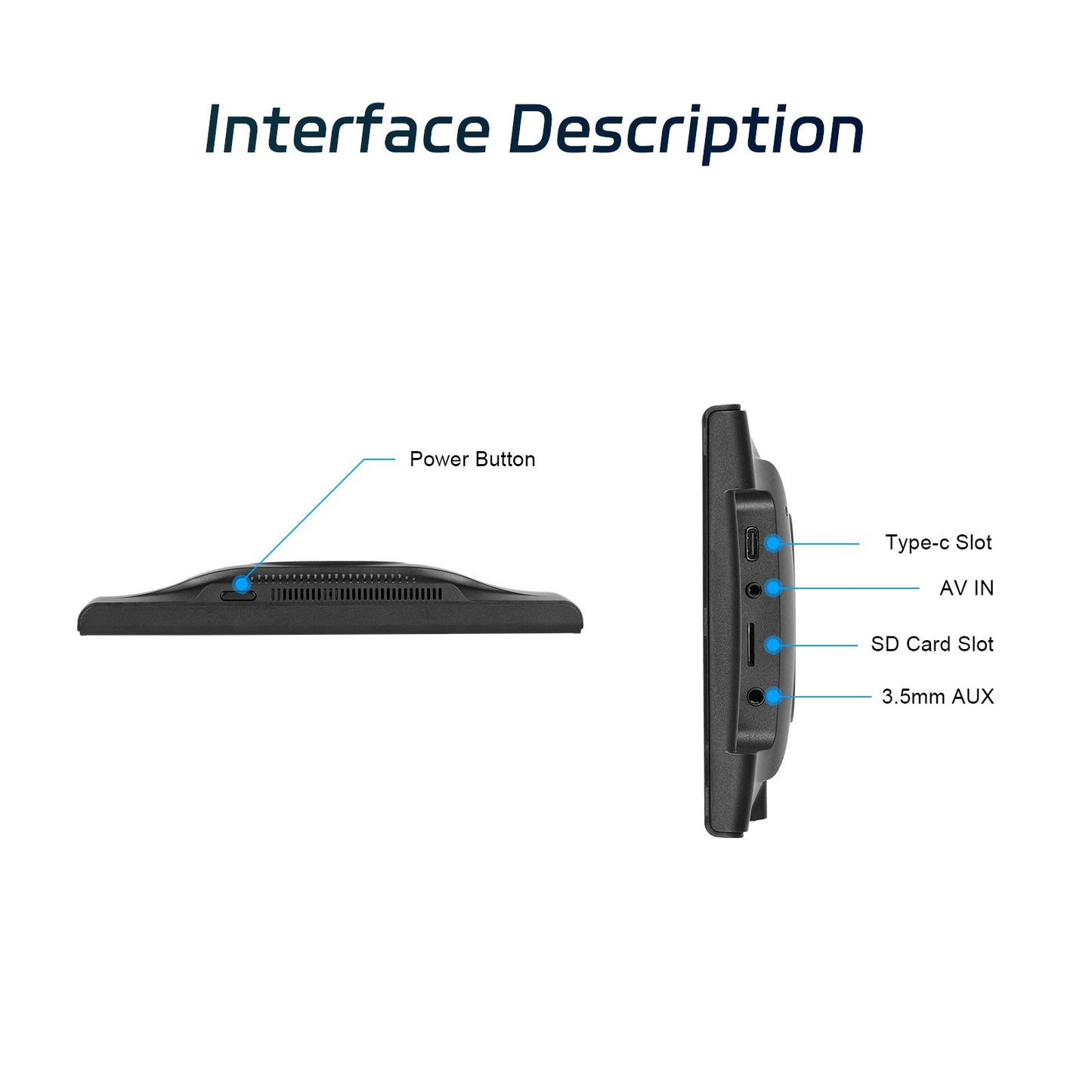 7-inch Full Touch Screen Apple CarPlay Android Auto Switching Display AHD Camera